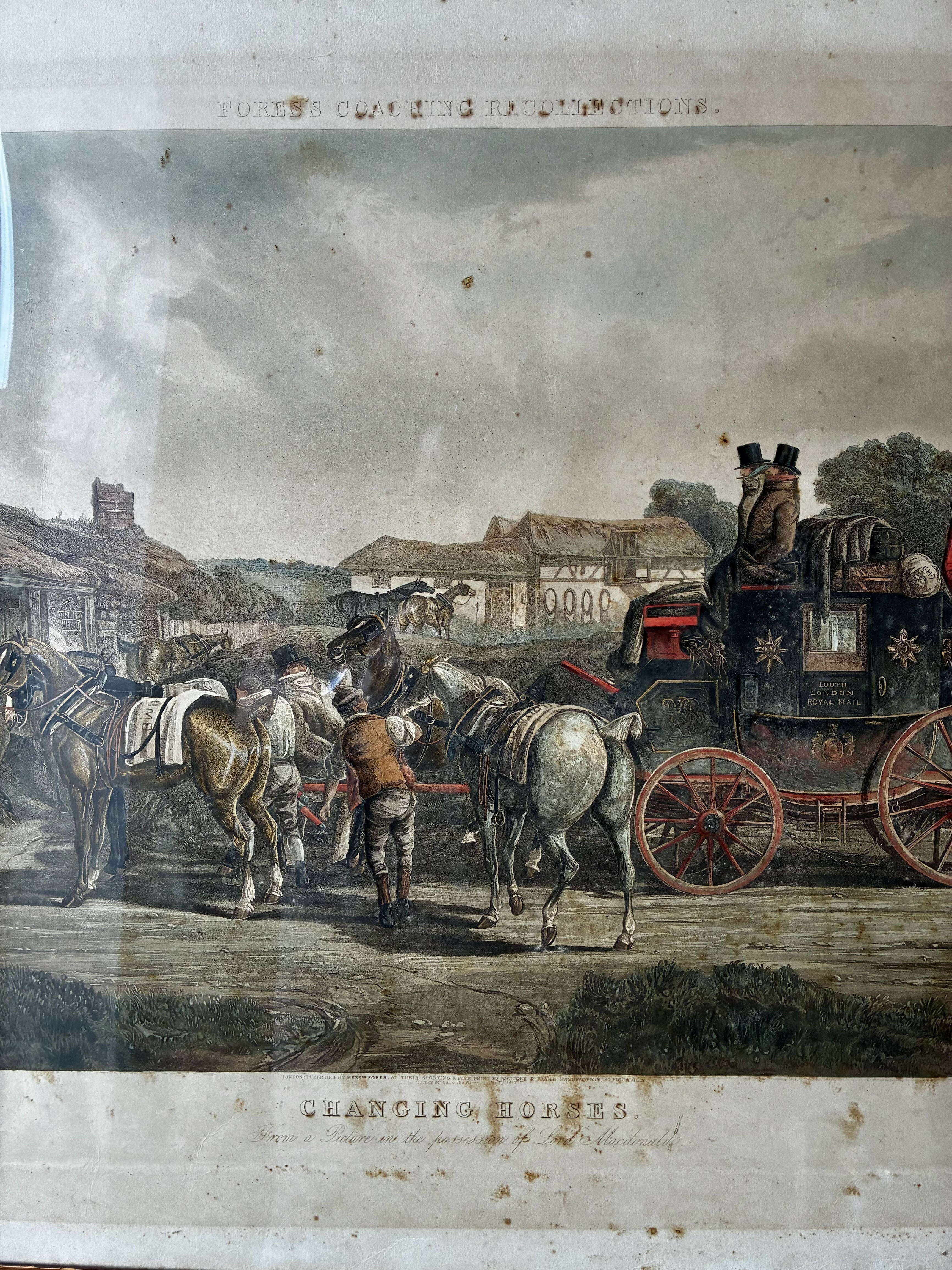 Gravura Antiga “Changing Horses"