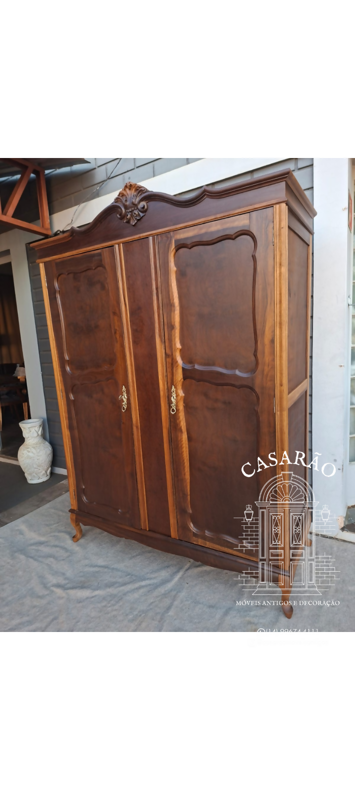 Guarda-roupa imbuia três gavetas