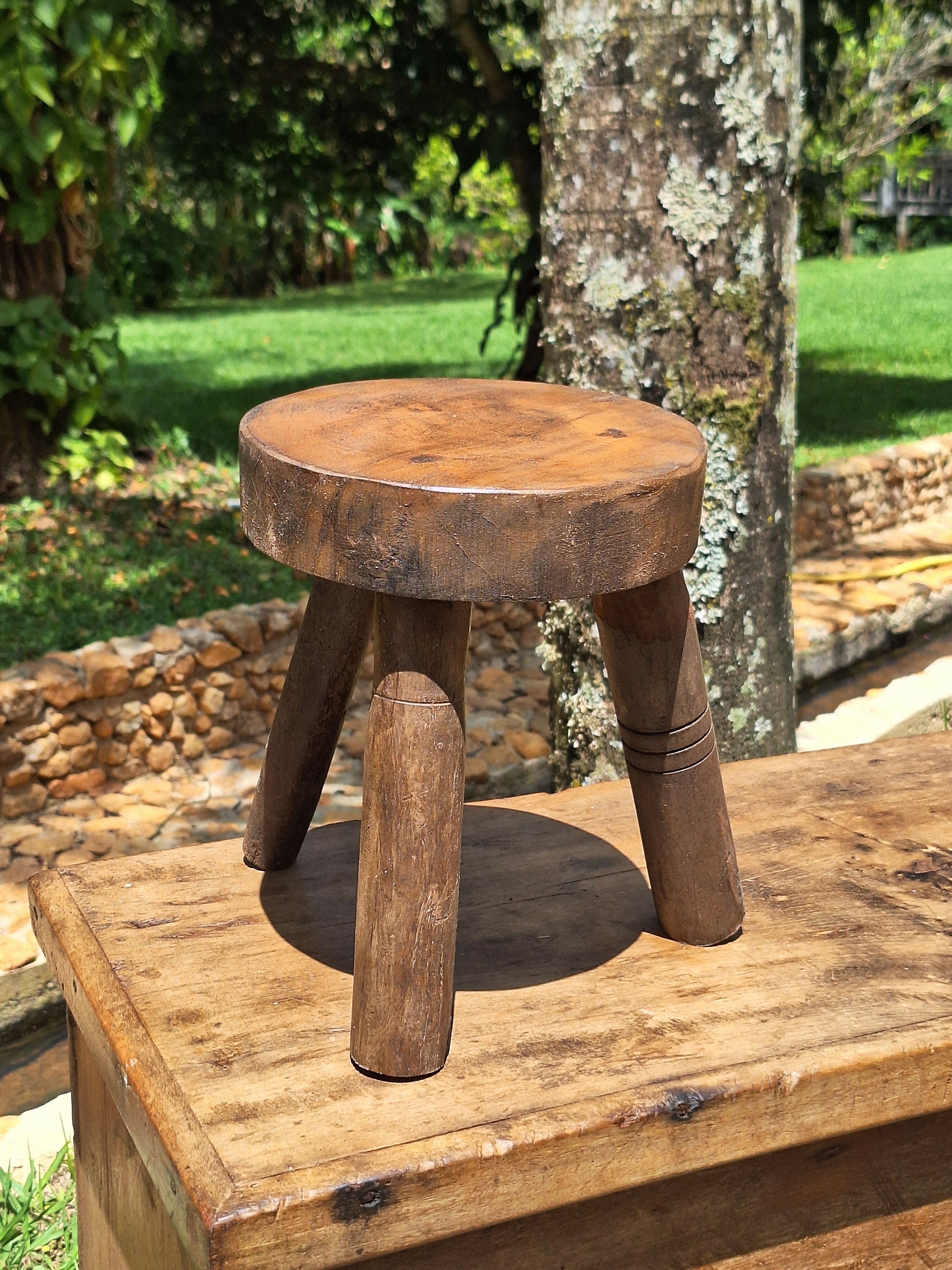 Banquinho Antigo Madeira Maciça Garimpo Mineiro