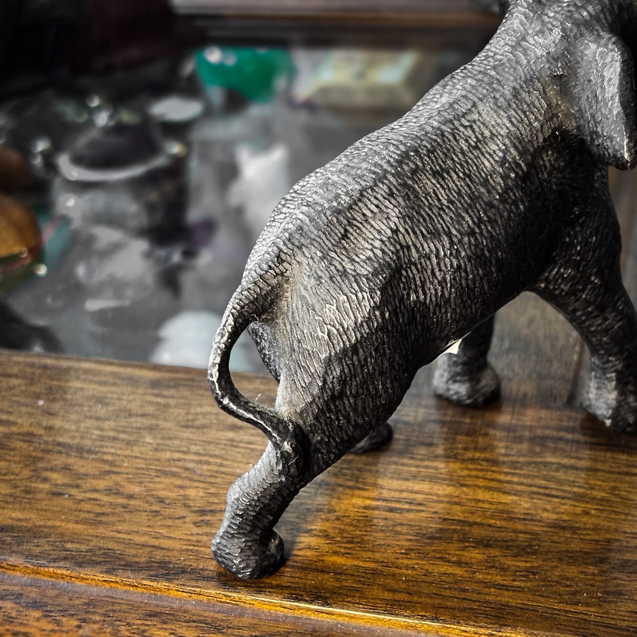 Escultura vintage de elefante em metal, segunda metade do século XX