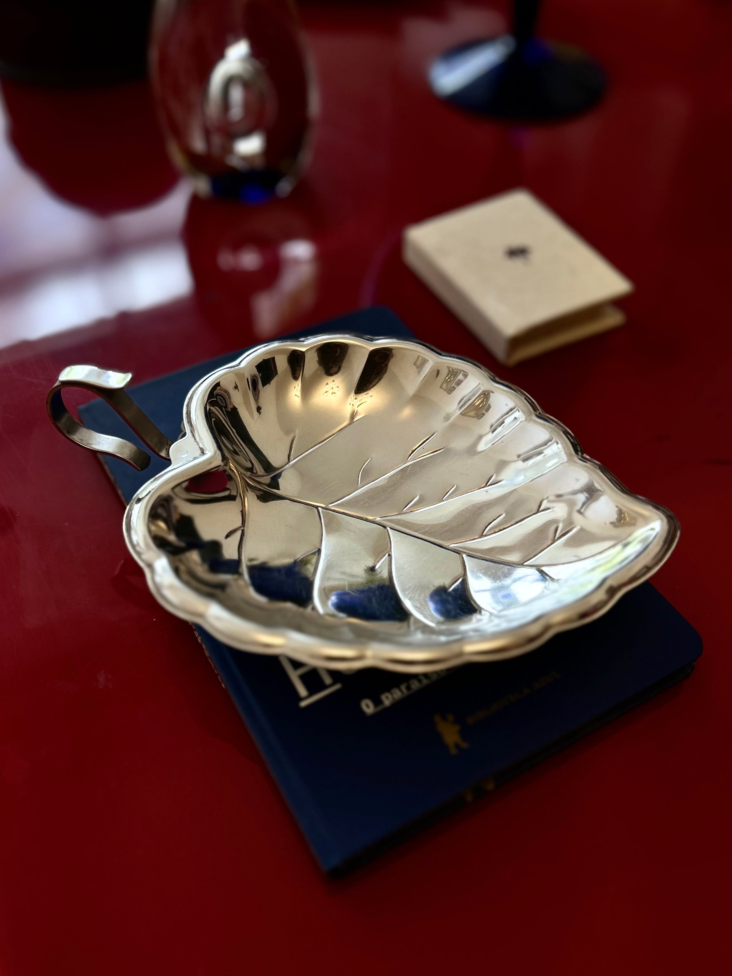 Petisqueira / Vide-Poche Vintage em Inox Meridional 18/8 – Formato Folha