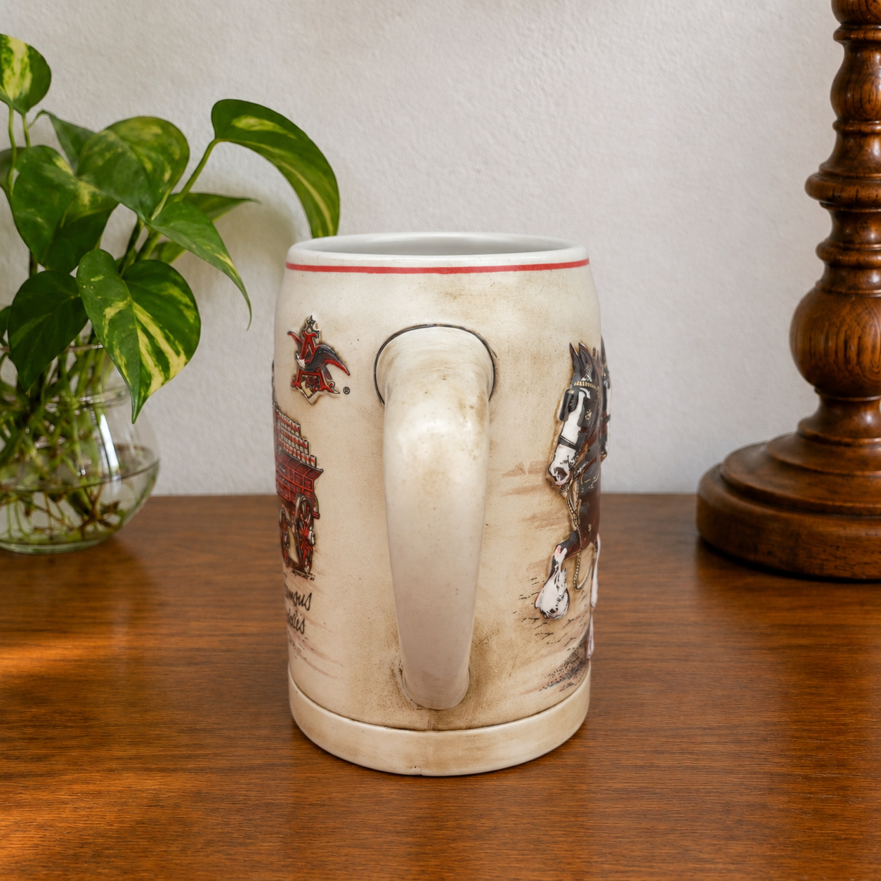 Caneca chopp Budweiser 1987 - World Famous Clydesdales