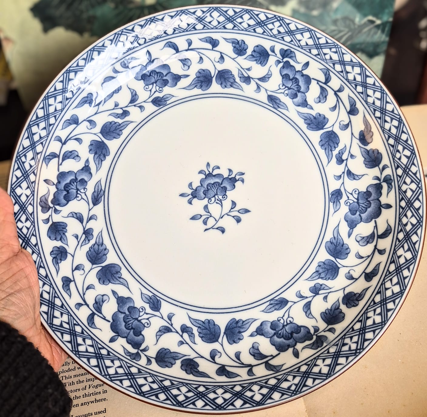 Prato decorativo maravilhoso tipo medalhão em porcelana vintage japonesa Mino Yaki, em estado de vitrine!