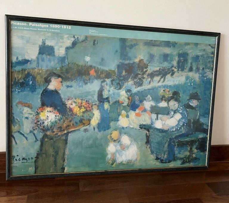 Quadro decorativo de poster de obra de Picasso, com vidro antirreflexo