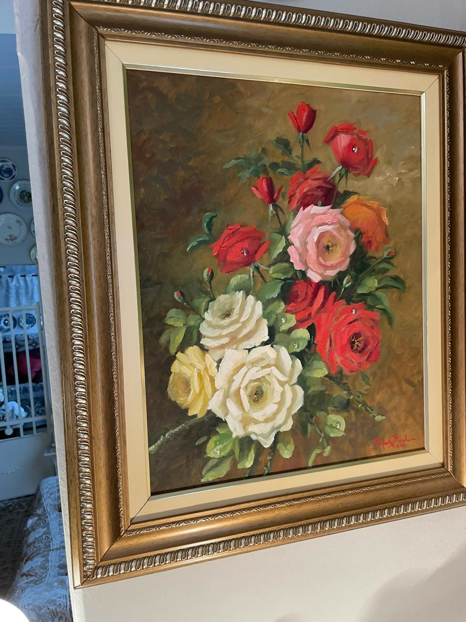 Quadro Floral Vintage “Rosas do Jardim”