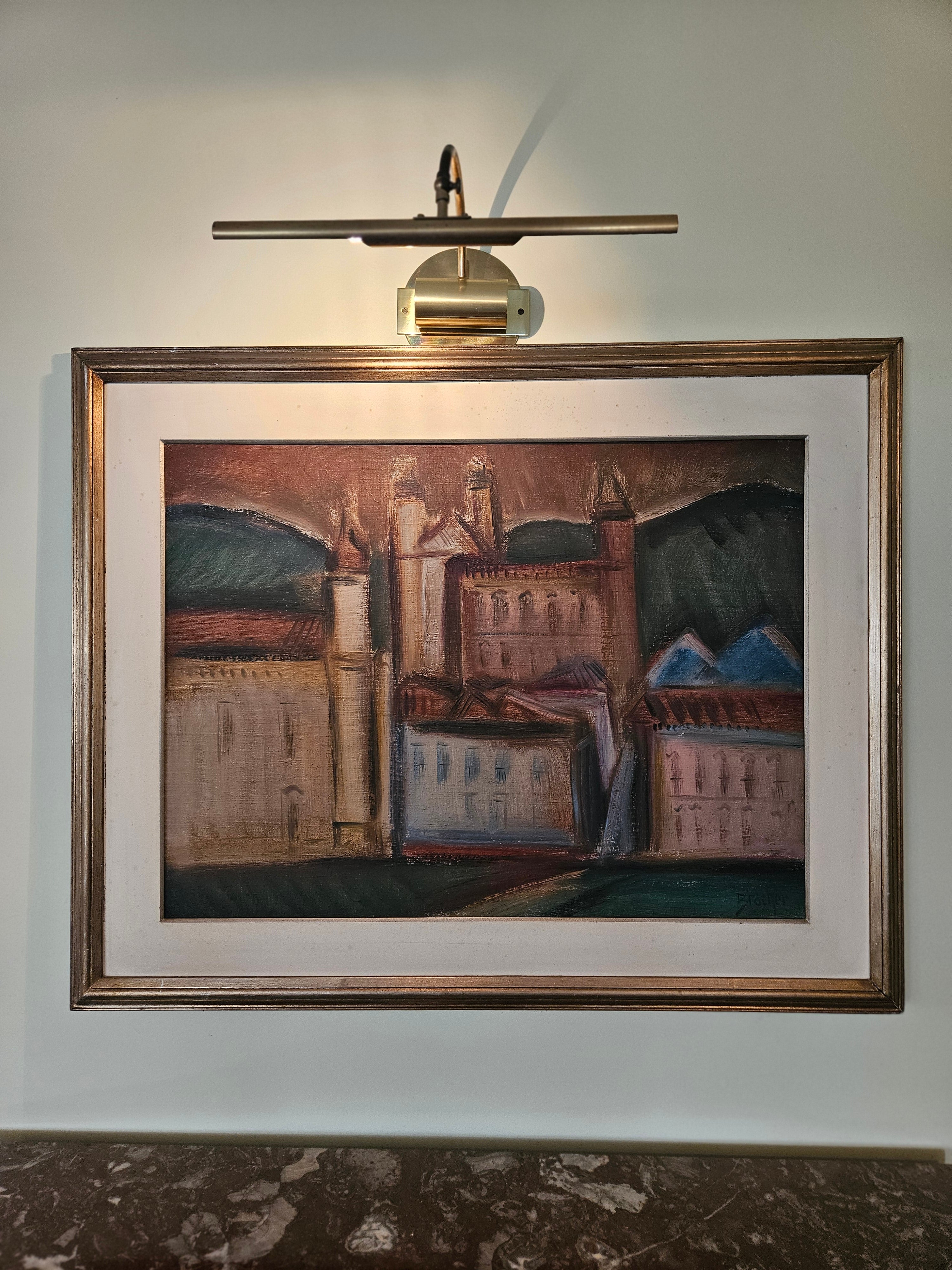 Quadro Óleo sobre Tela " Paisagem de Ouro Preto", 1985 - Carlos Bracher