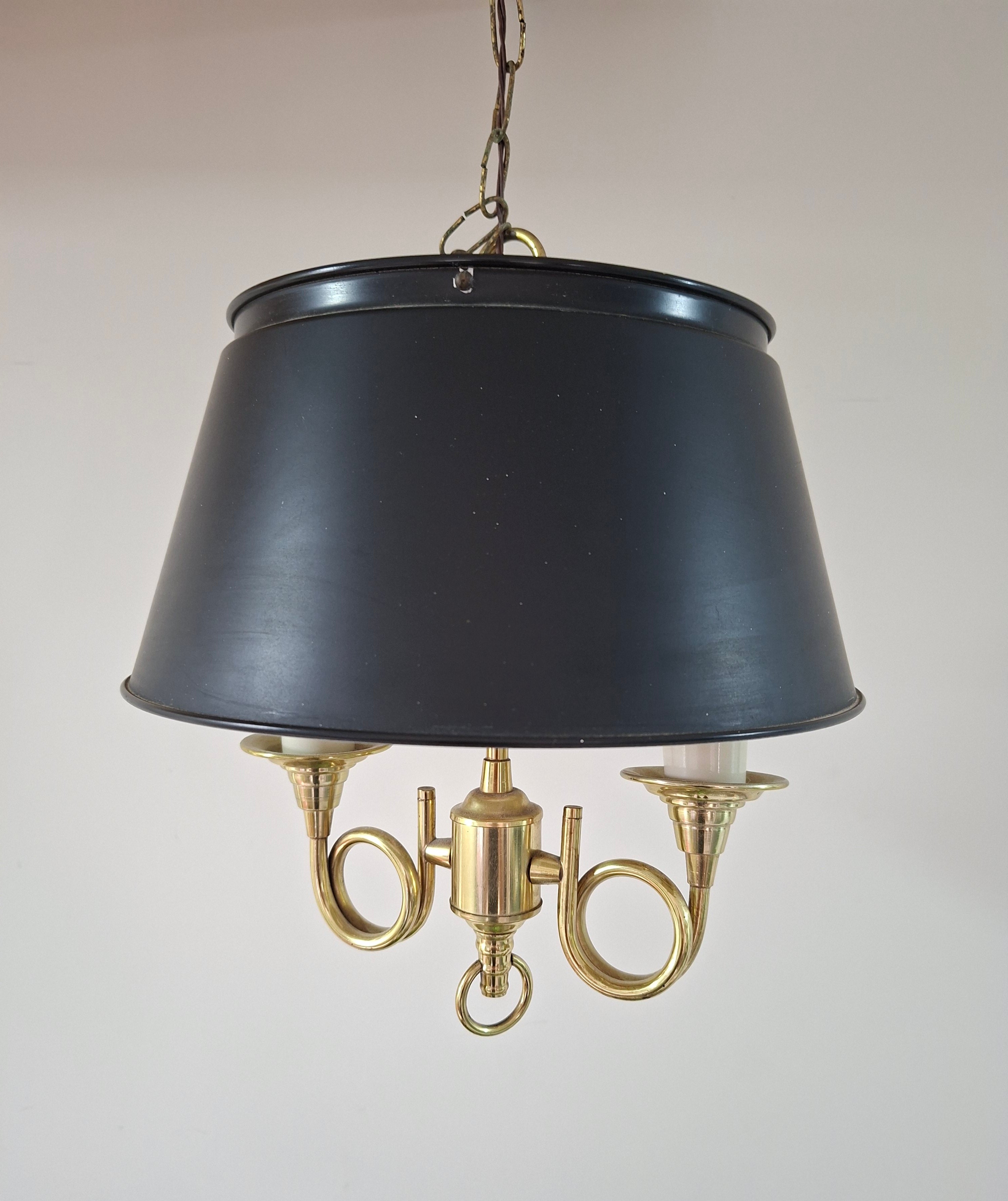Lustre Luminária Pendente Estilo Inglês em Latão e Metal