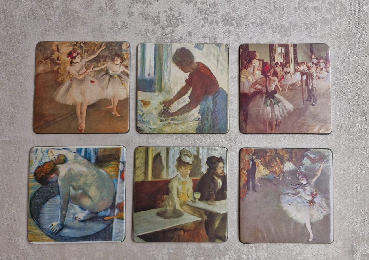 Belo conjunto de porta-copos - Pinturas francesas de Edgar Degas