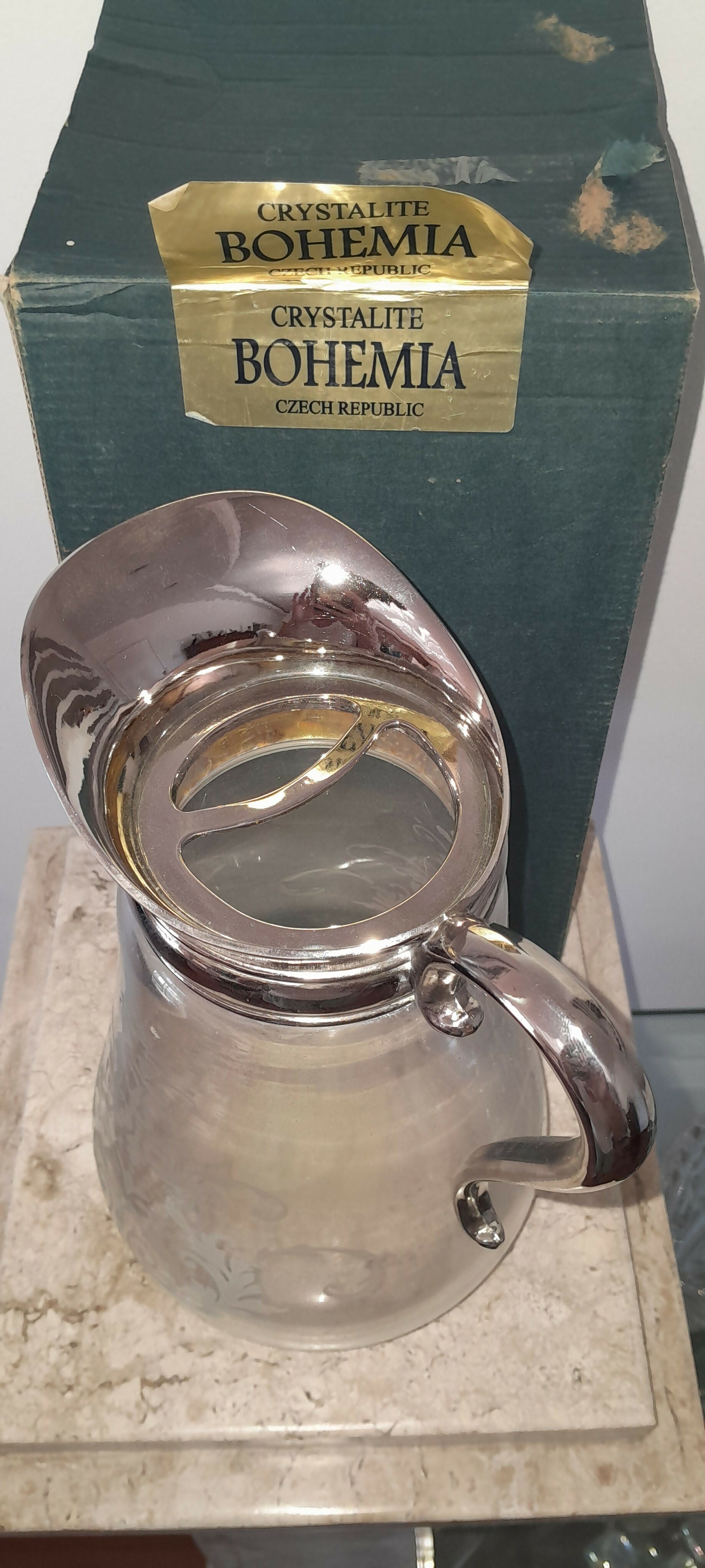 Jarra cristal com prata 90