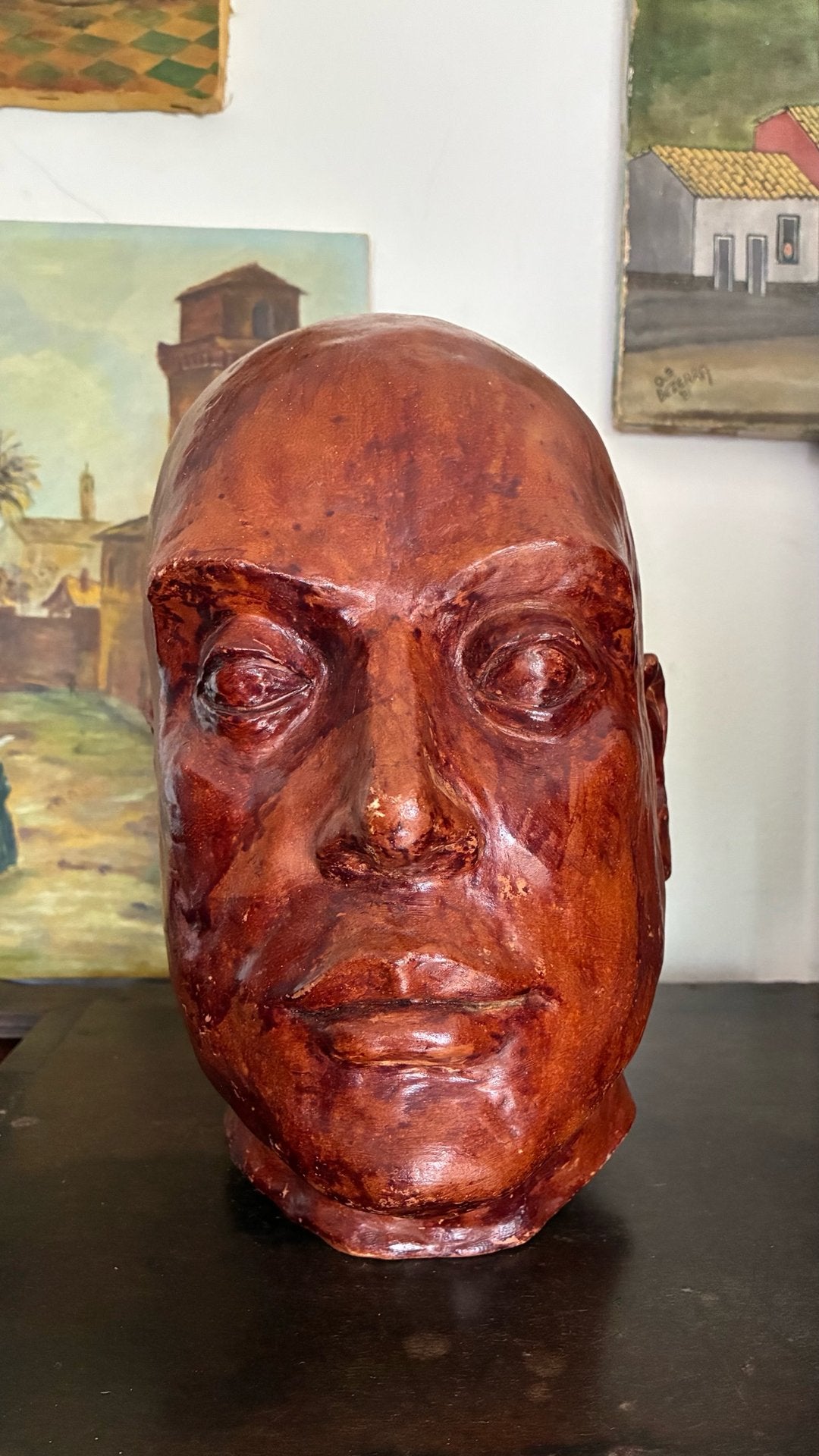 Cabeça Escultórica Masculina em Terracota