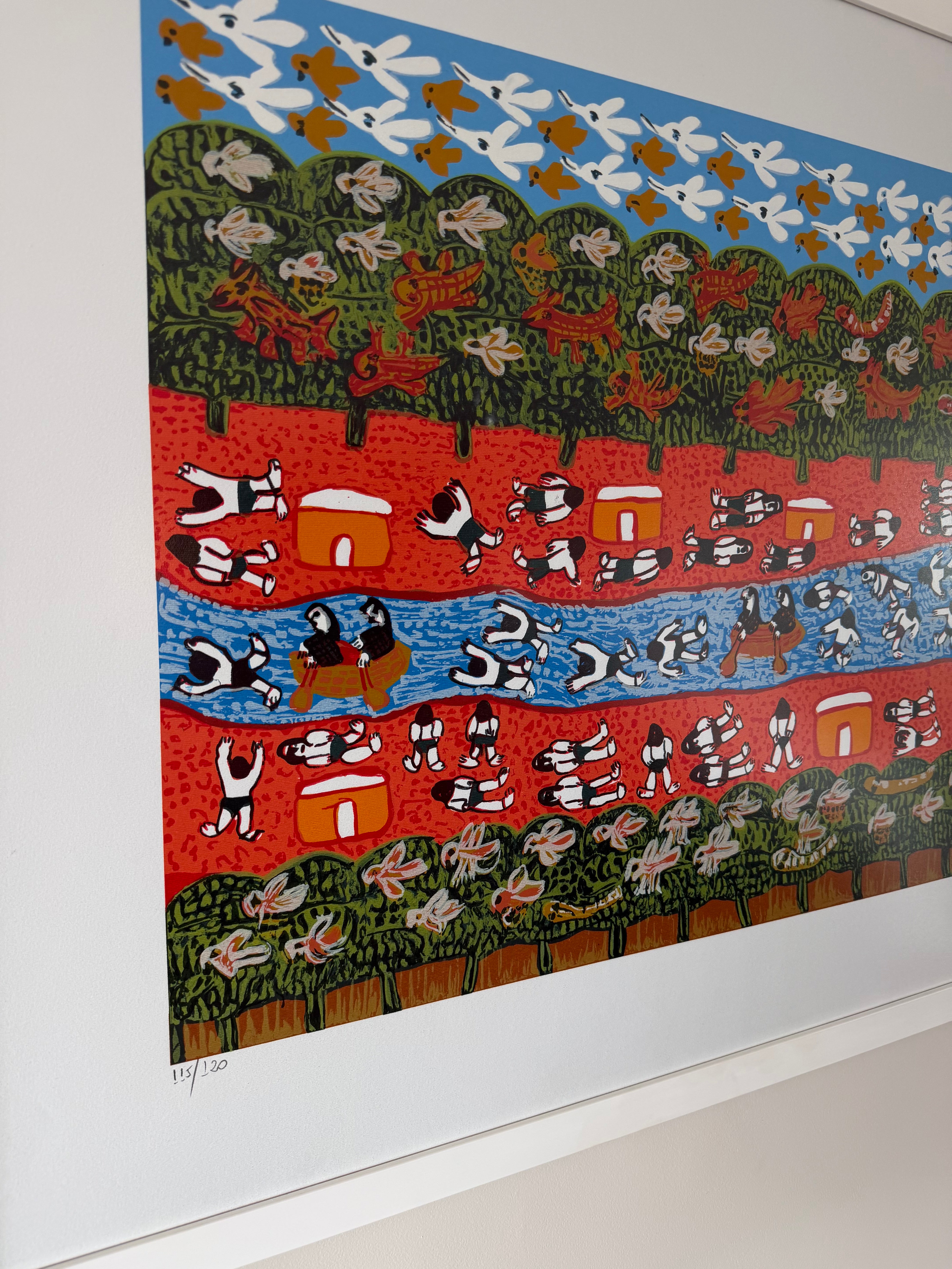 Legítimo e grandioso Quadro com Gravura gigante Antônio Poteiro 107x78cm