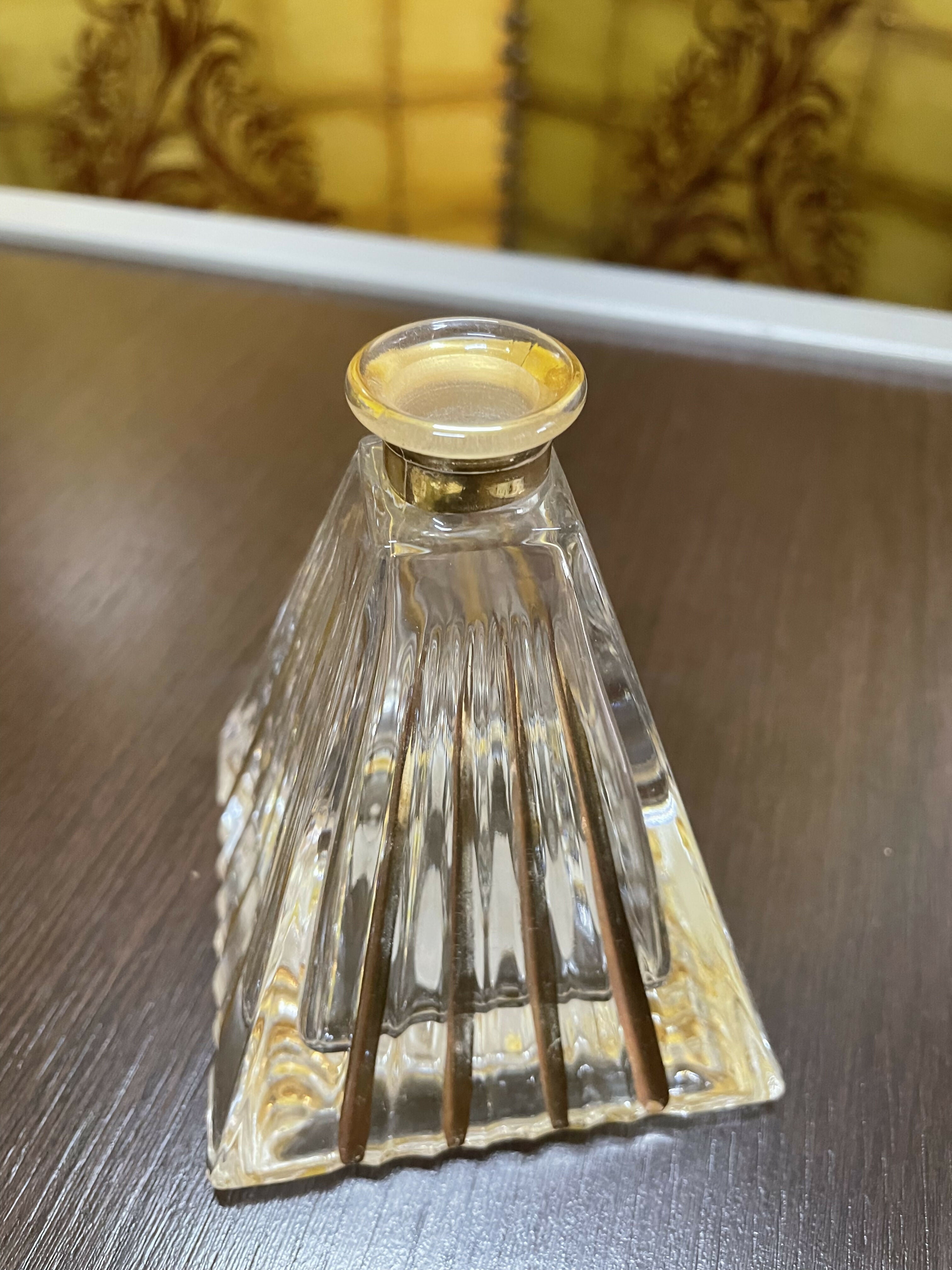 Jogo de Perfumeiro cristal friso dourado
