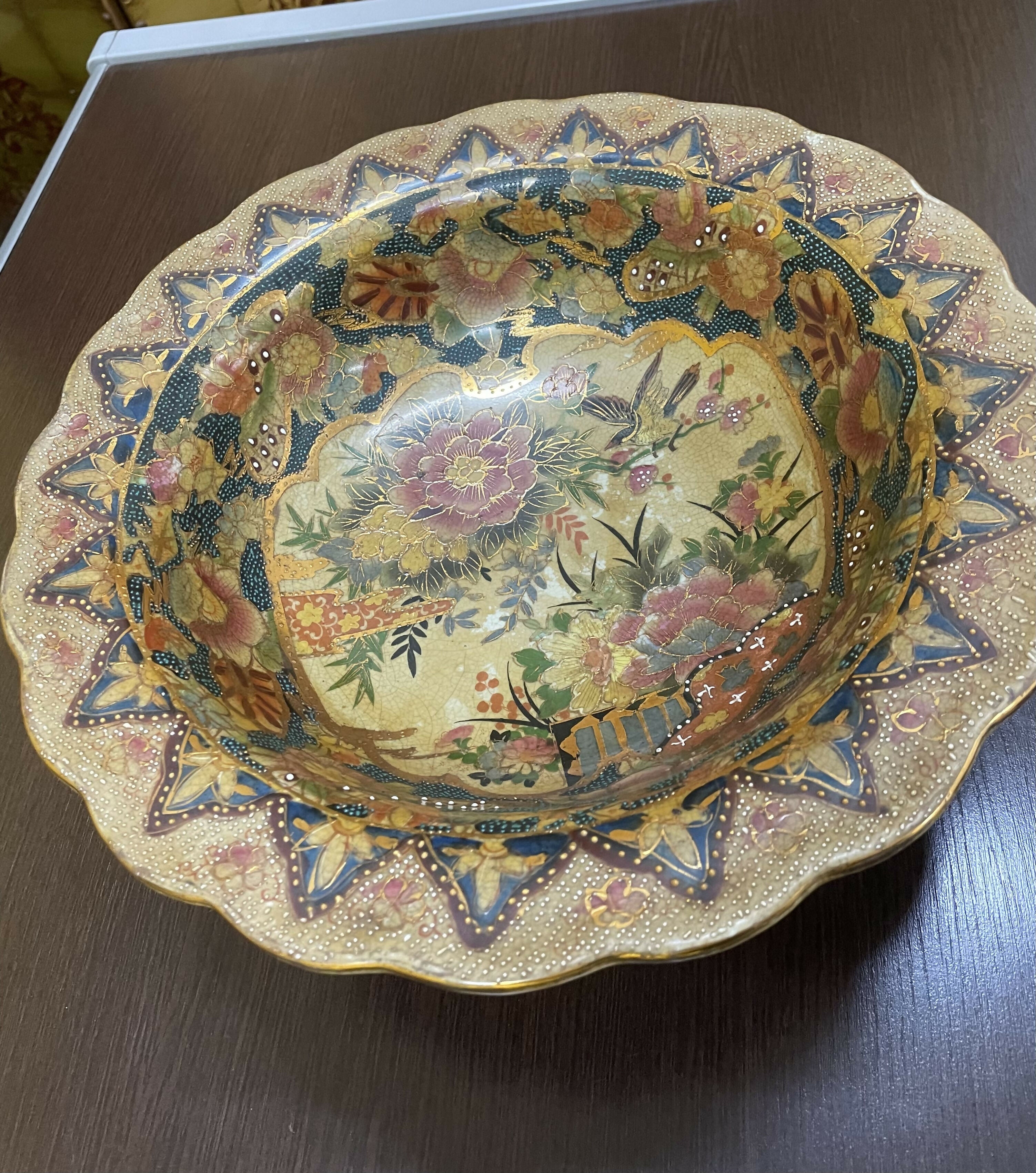 Fruteira policromada estilo Satsuma