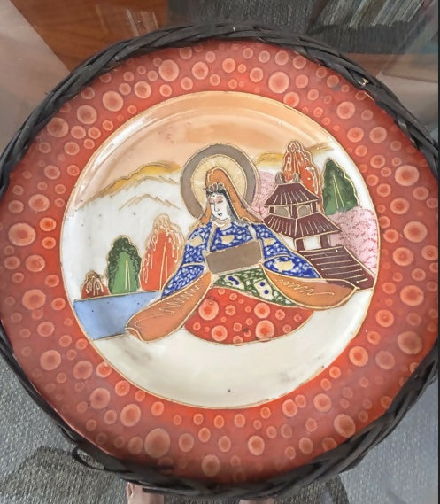 Pratos Decorativos Japoneses Vintage Satsuma — Década de 60