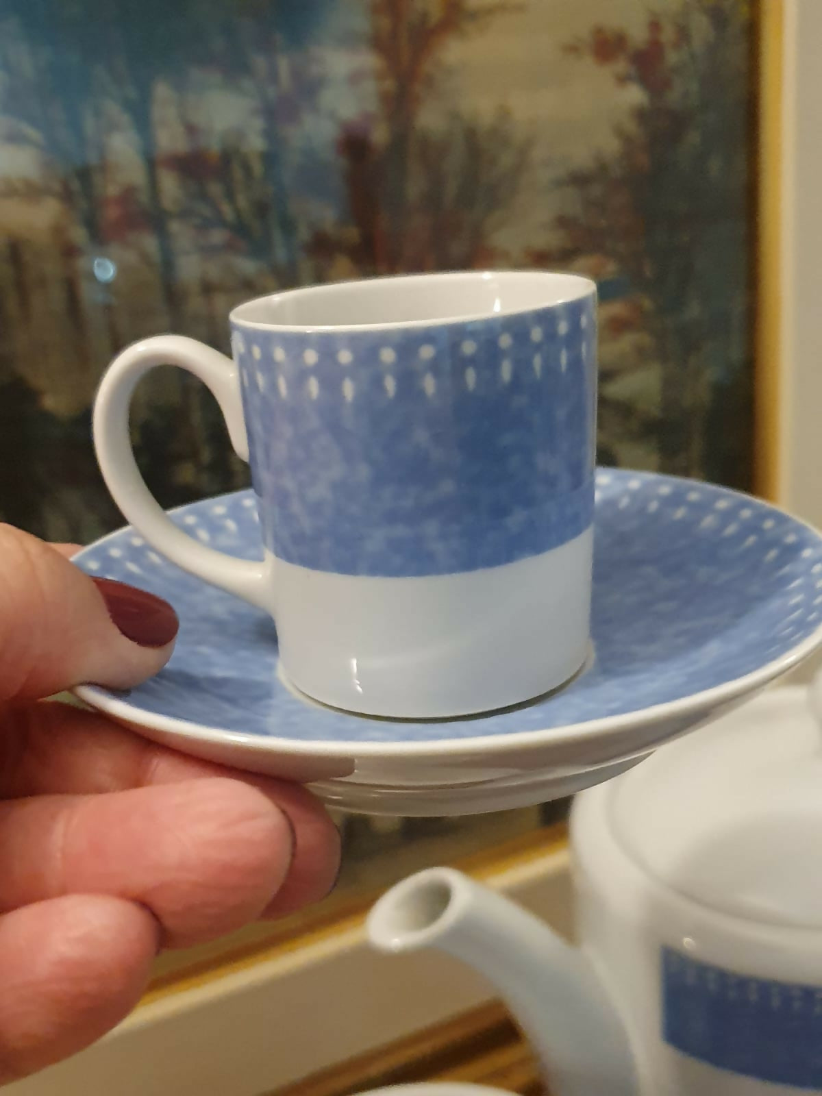Conjunto para café téte a téte em porcelana Viva - Vista Alegre. Impecável!