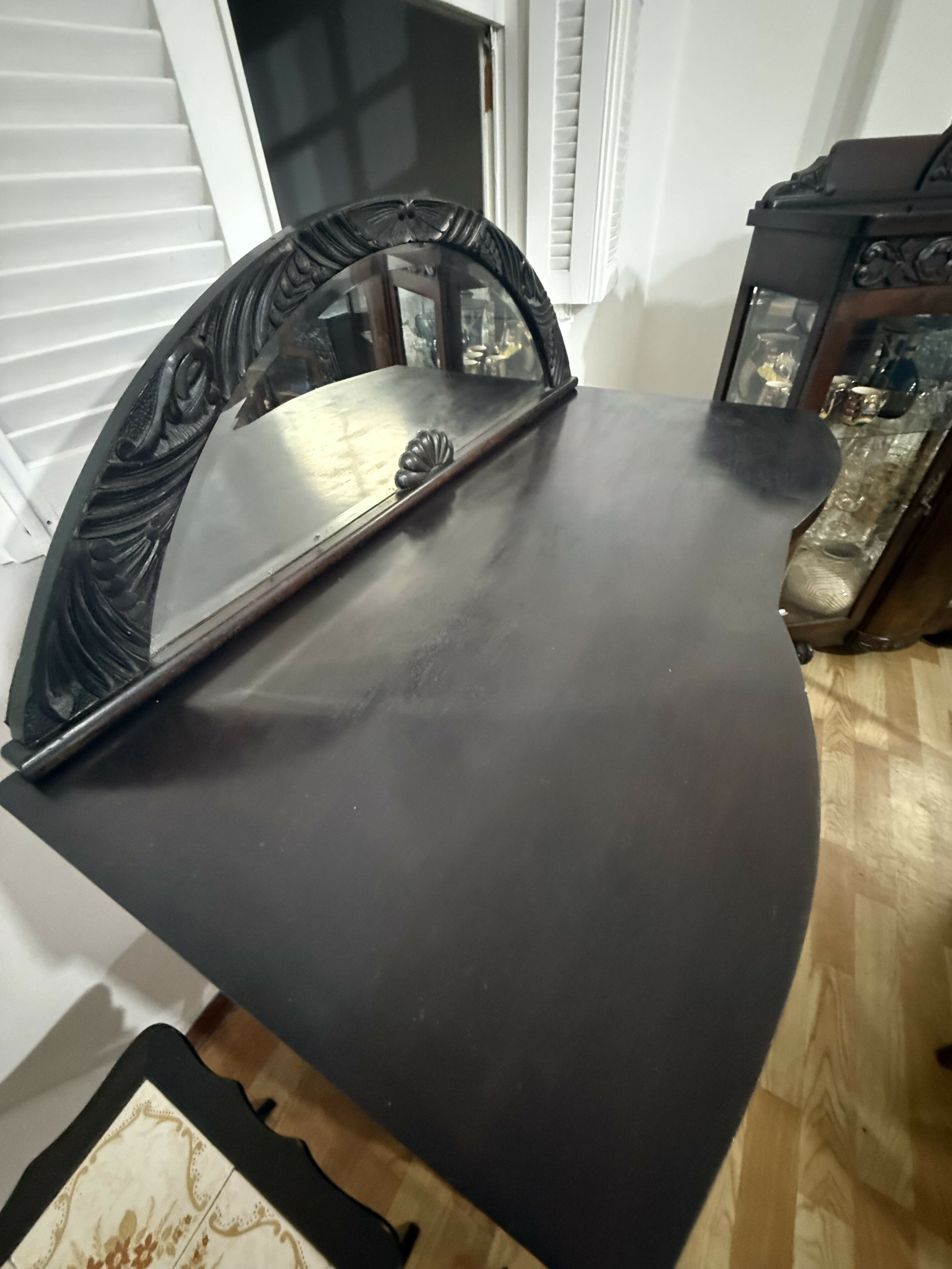 Buffet Art Déco Antigo em Madeira Maciça de Imbuia com Espelho Original