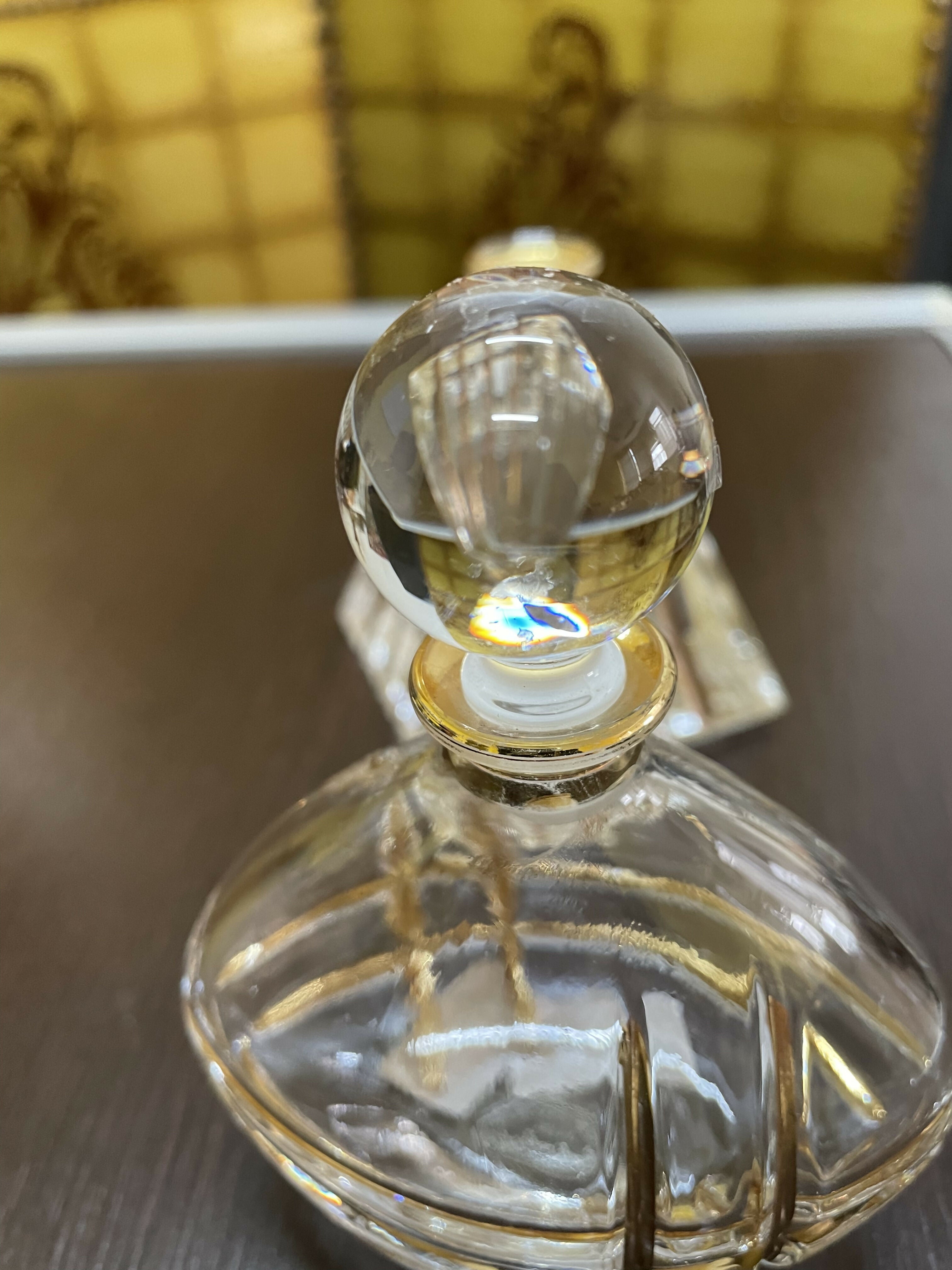 Jogo de Perfumeiro cristal friso dourado