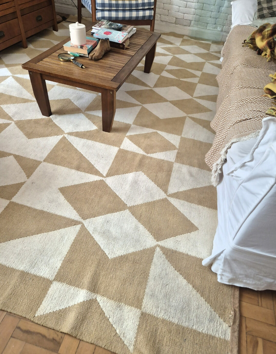 Tapete kilim geométrico