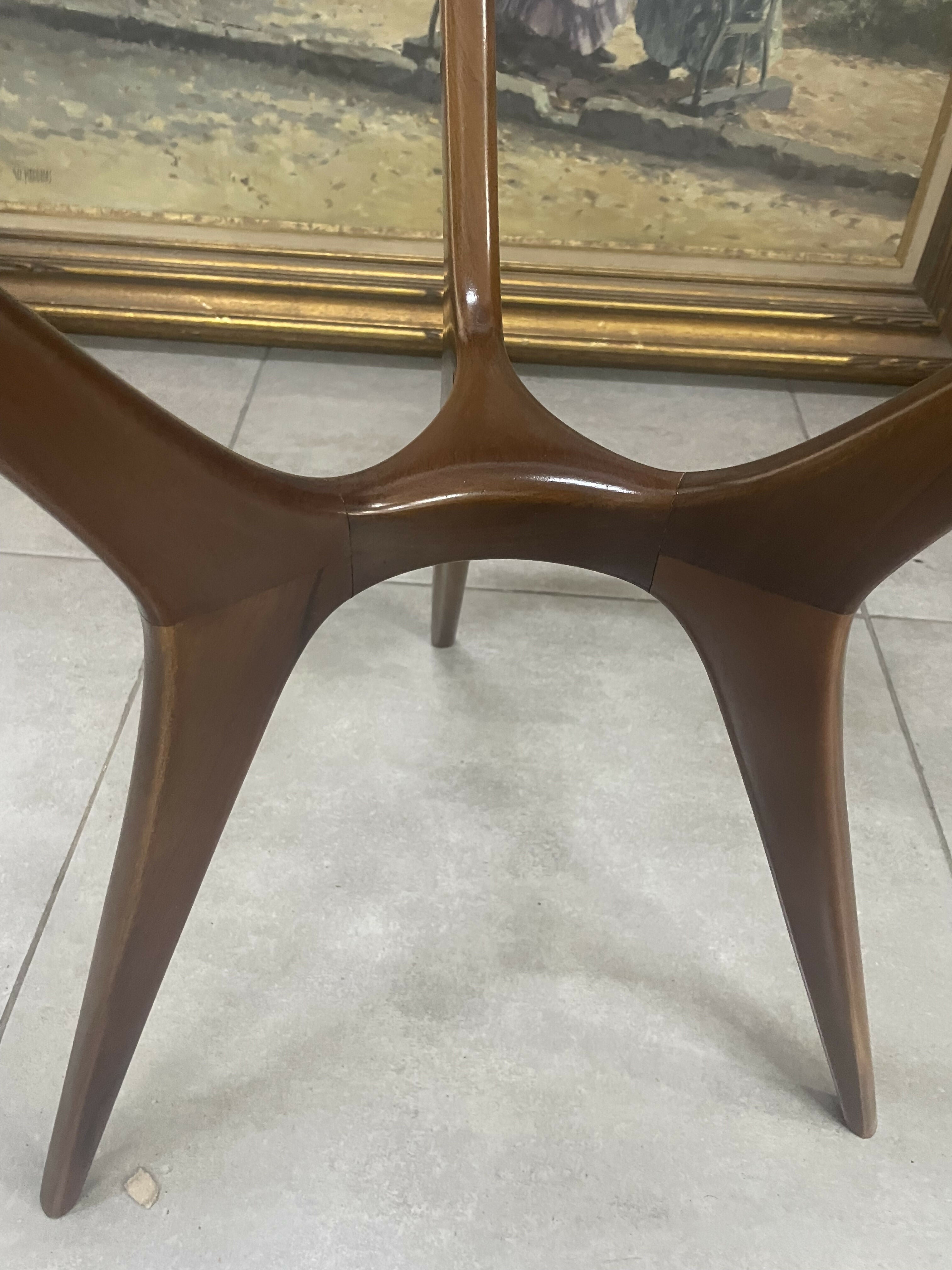 Mesa de Canto Scapinelli – Madeira Freijó e Vidro, Anos 60