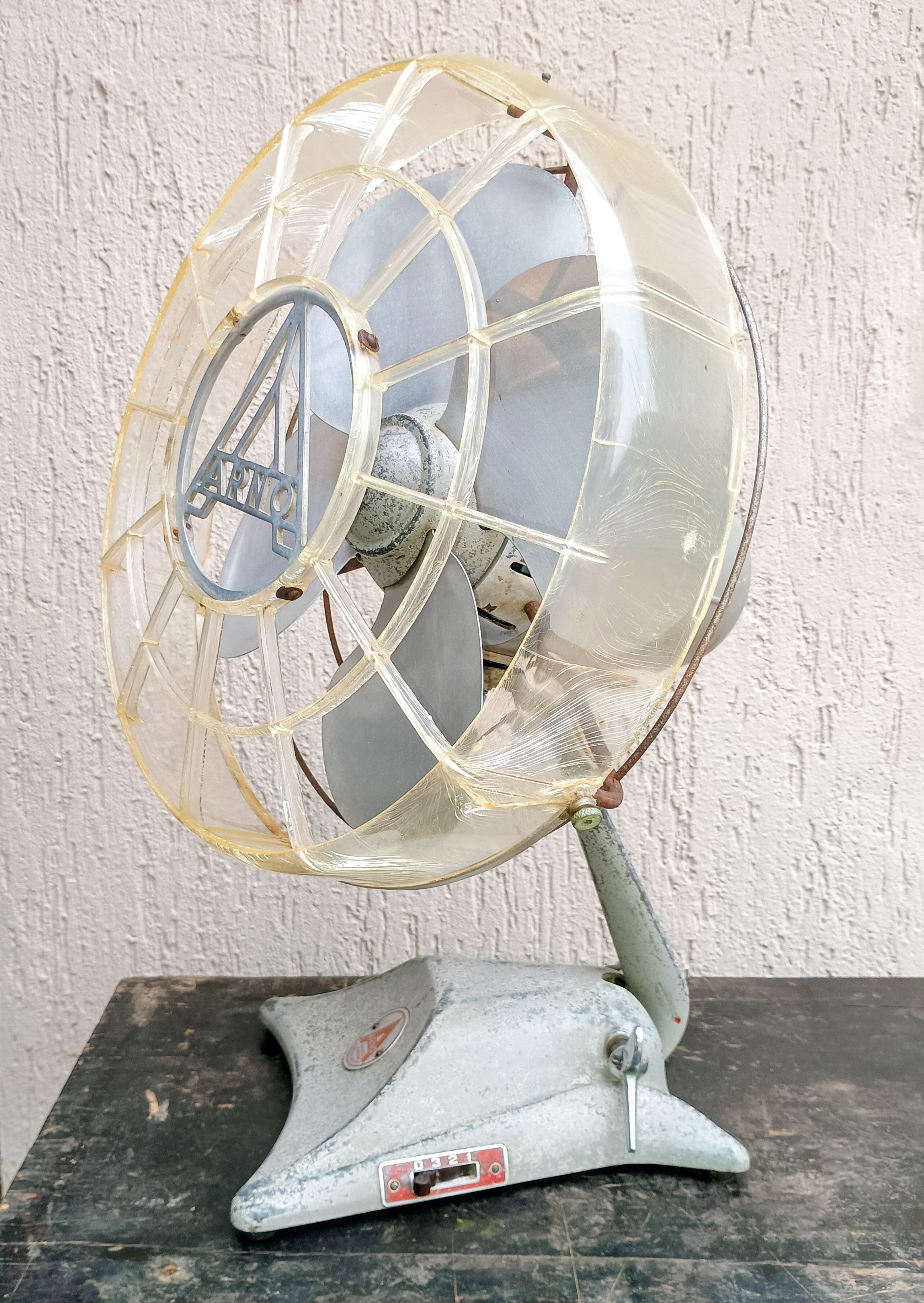 VENTILADOR ARNO EP-5 – DÉCADA DE 1950 | ALUMÍNIO FUNDIDO | HÉLICE EM ALUMÍNIO | FUNCIONANDO | PEÇA DE COLEÇÃO