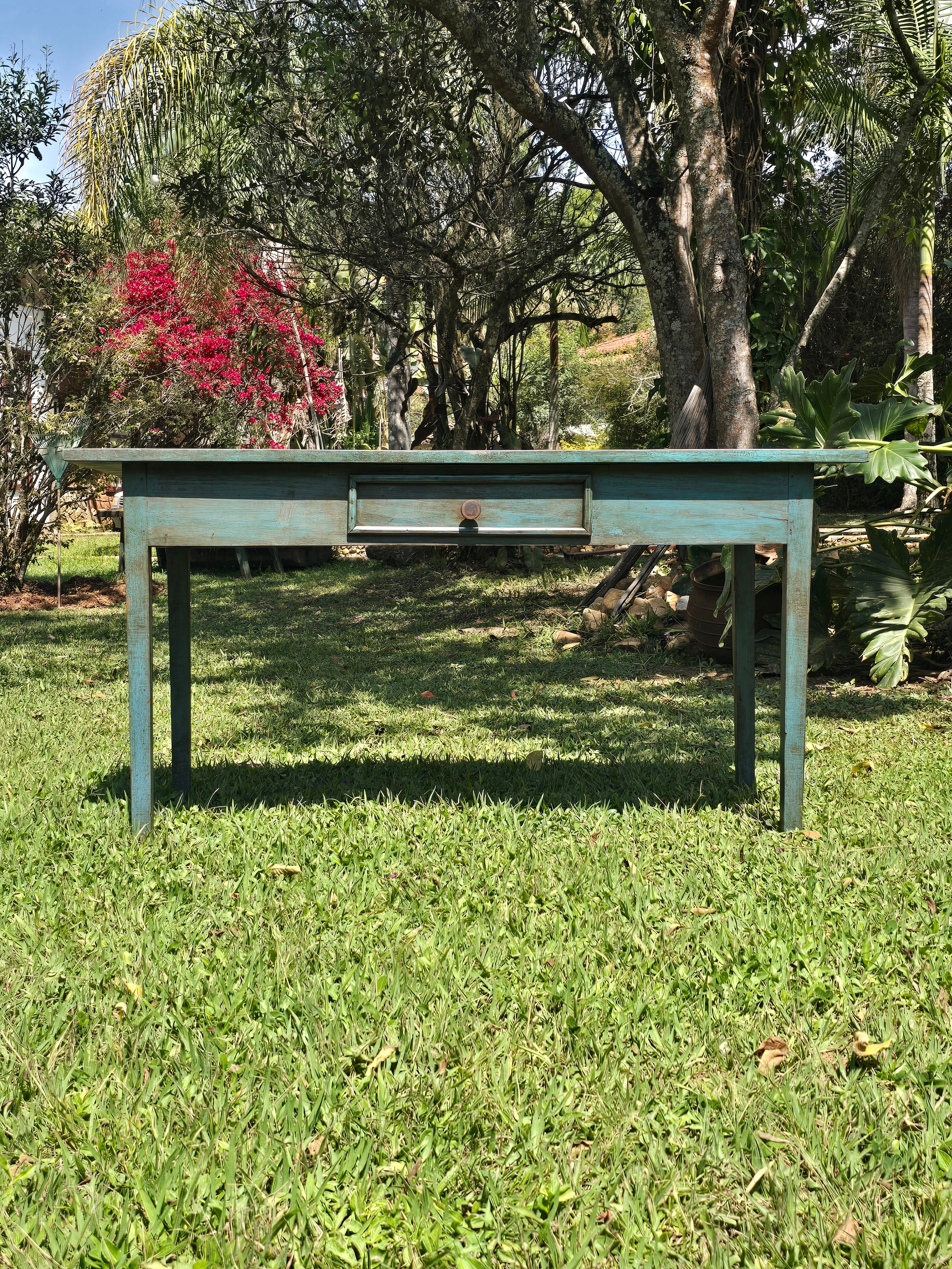 Mesa de Jantar Antiga Madeira Maciça Garimpo Mineiro