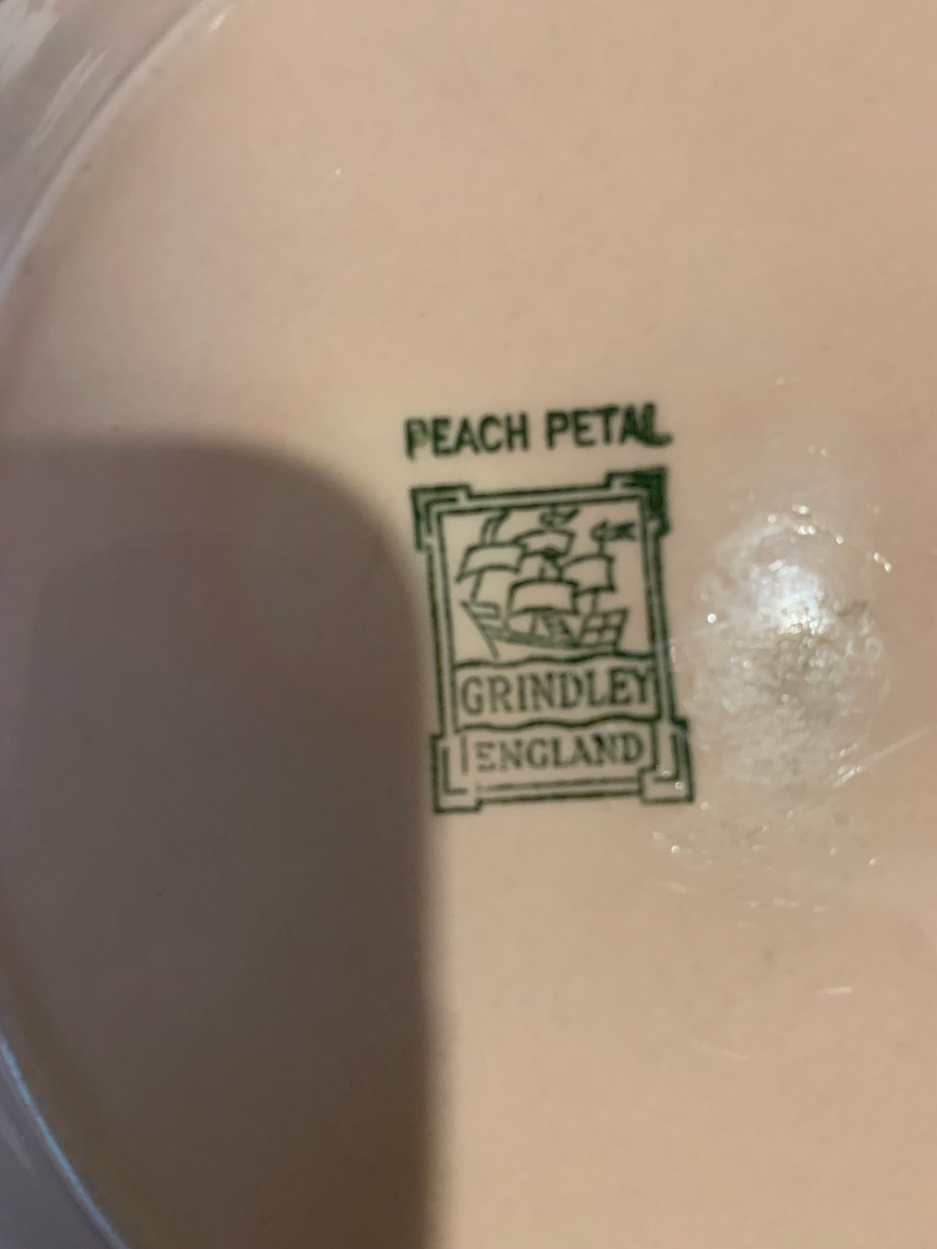 Rara e antiga manteigueira inglesa Grindley Rose Petal