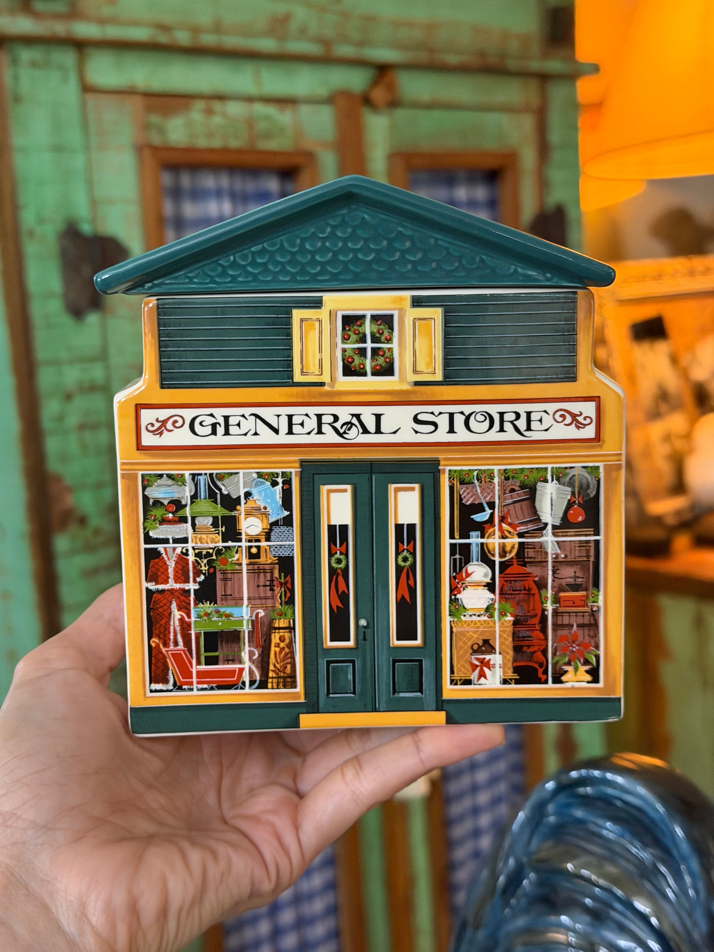 Casinha AVON - 1983 biscoiteira de cerâmica vintage General Store