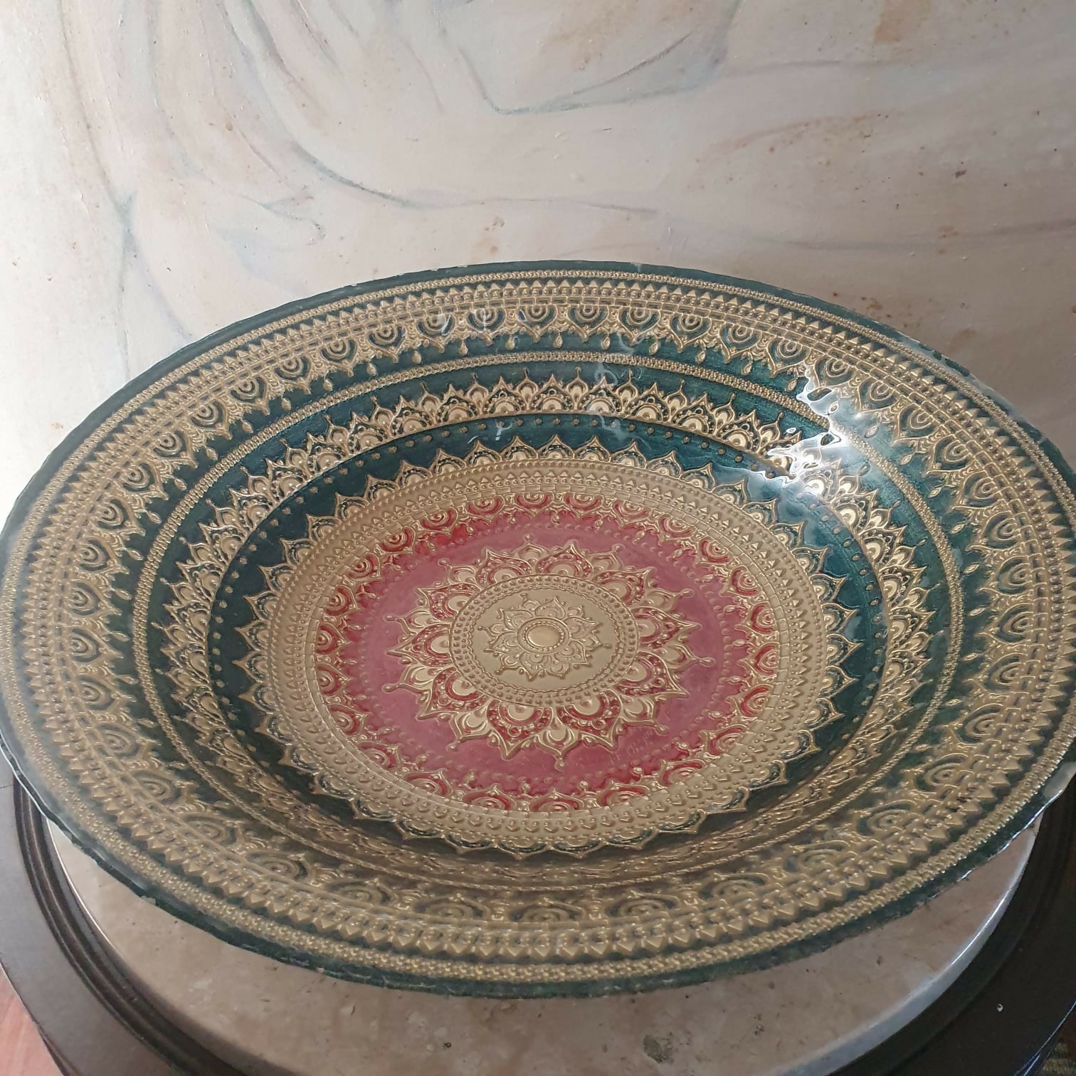 Centro de mesa vintage em vidro camelot, maravilhoso!