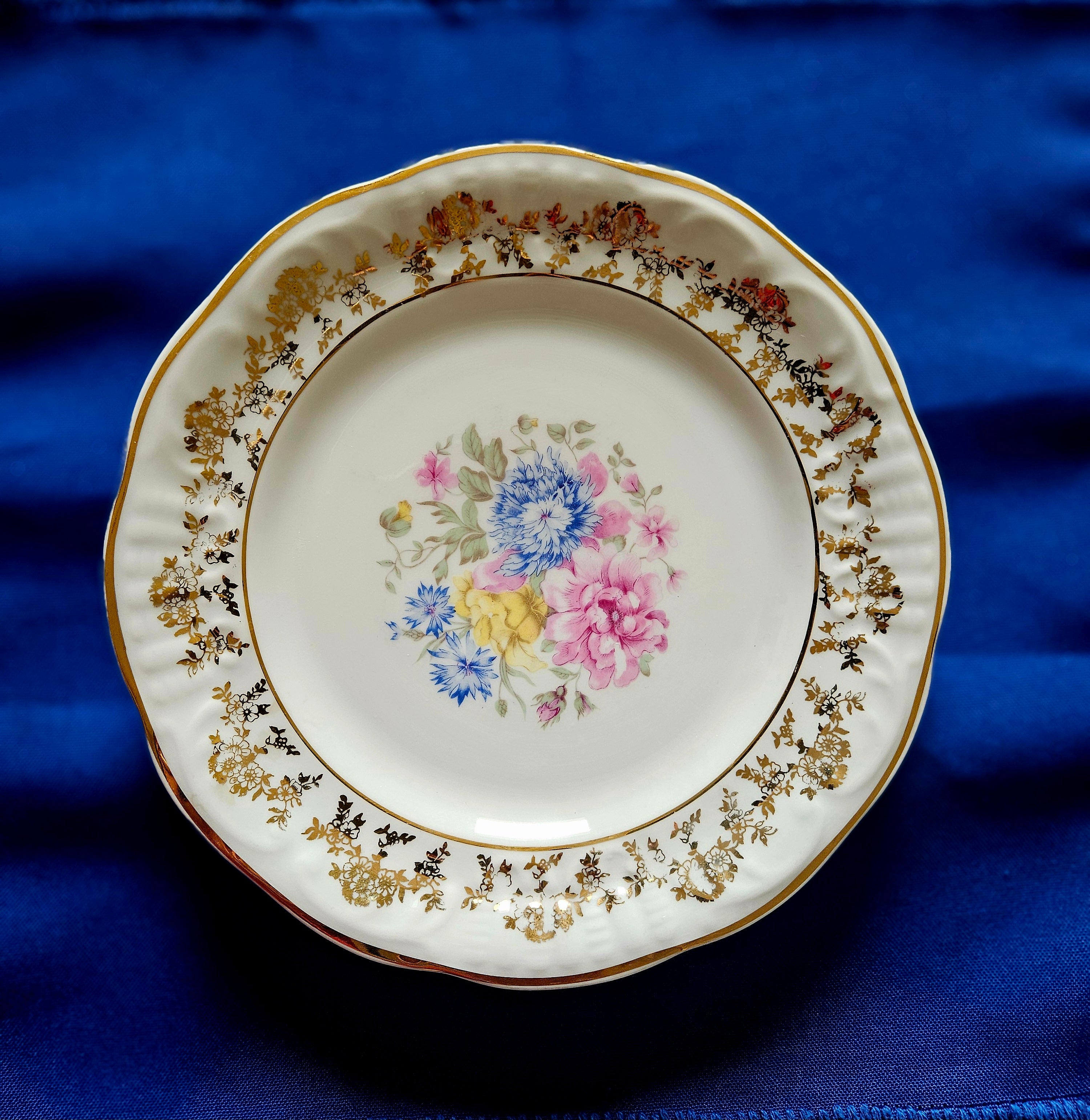 Pratos de sobremesa Porcelana  Schimdt Rio do Testo - Anos 40/50 (Raridade) - 4 unidades