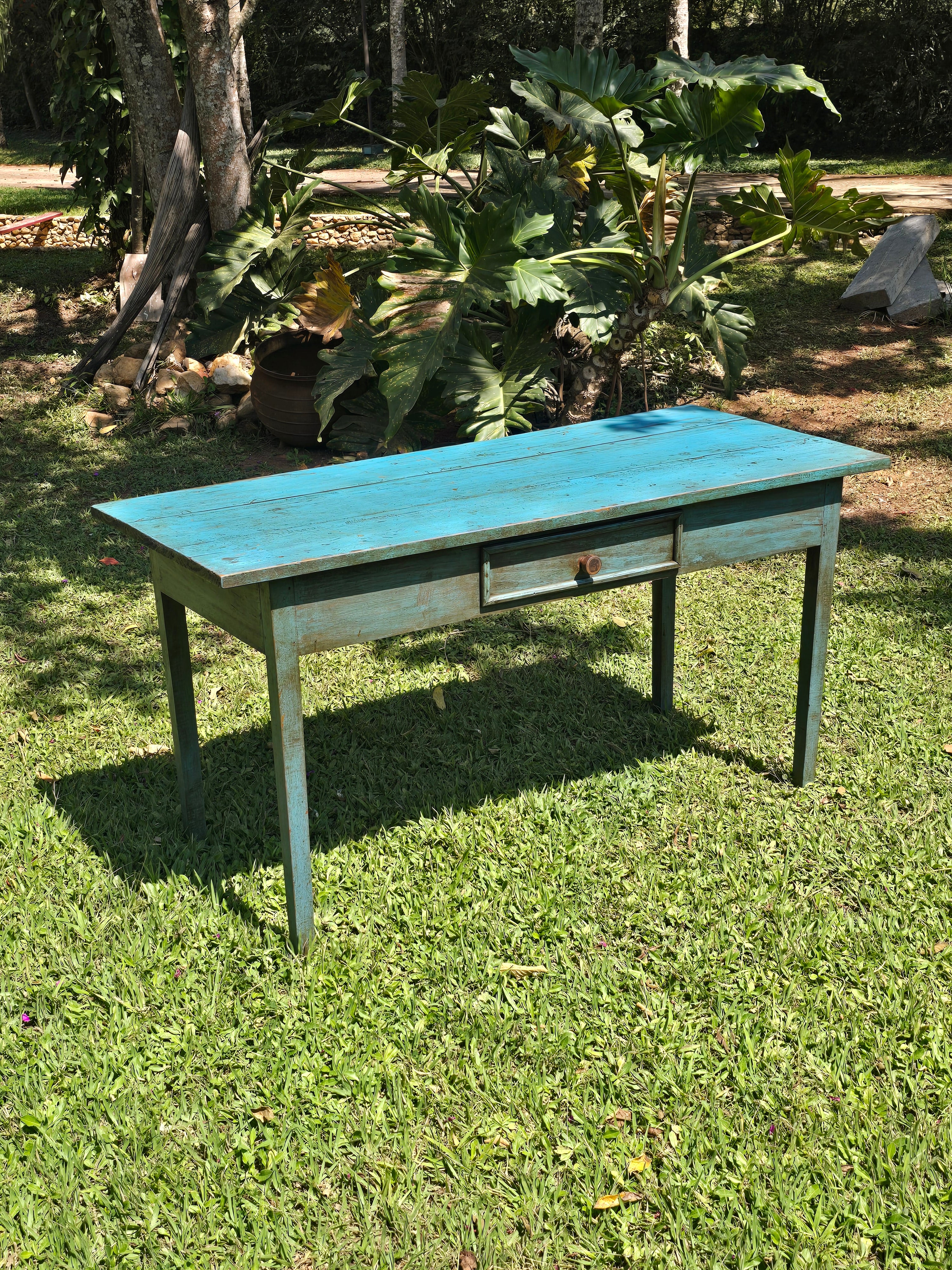 Mesa de Jantar Antiga Madeira Maciça Garimpo Mineiro