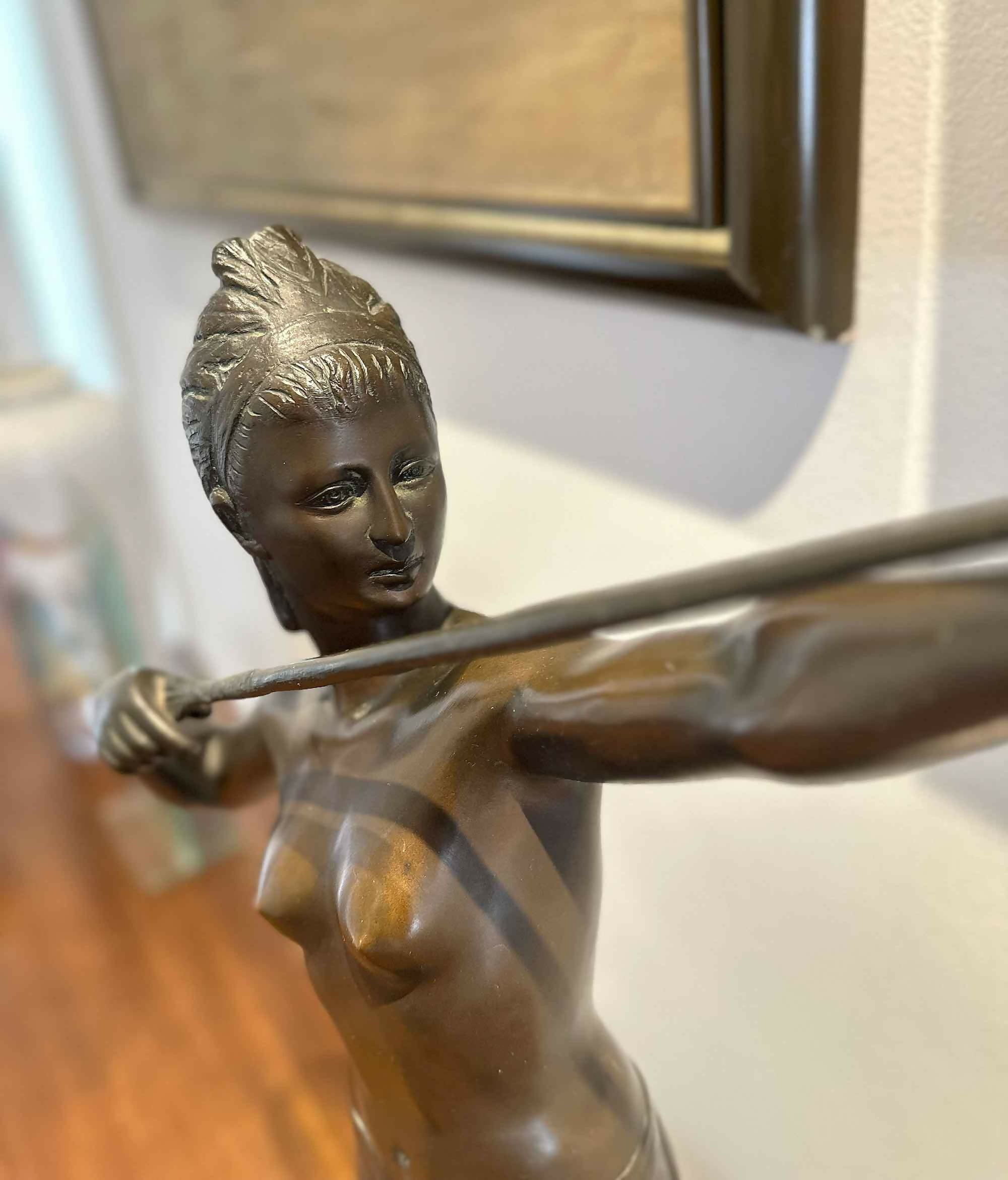 Escultura em bronze &quot;Diana a caçadora&quot; anos 1950
