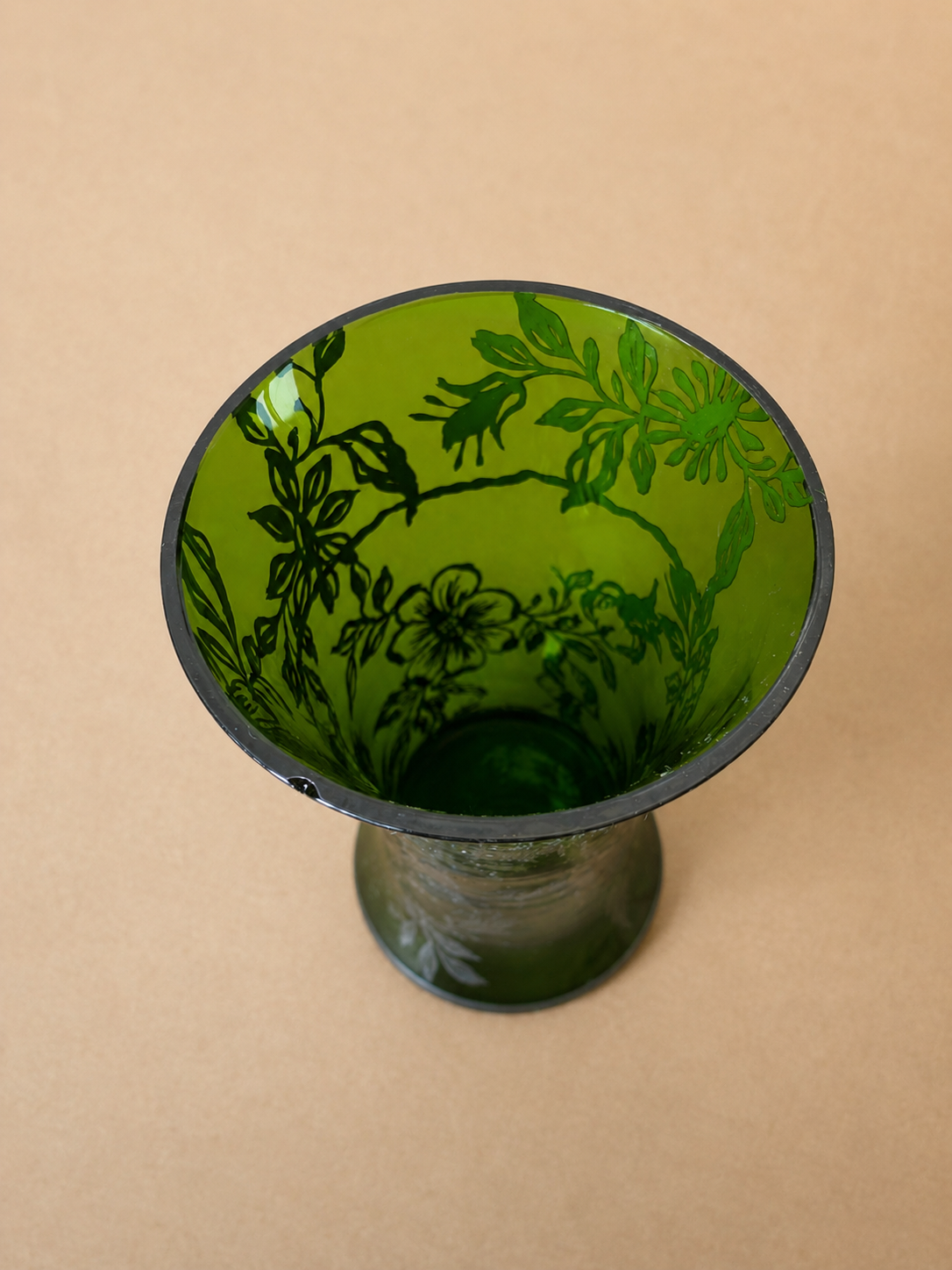 Vaso em meio cristal verde  (DMCPS_207)