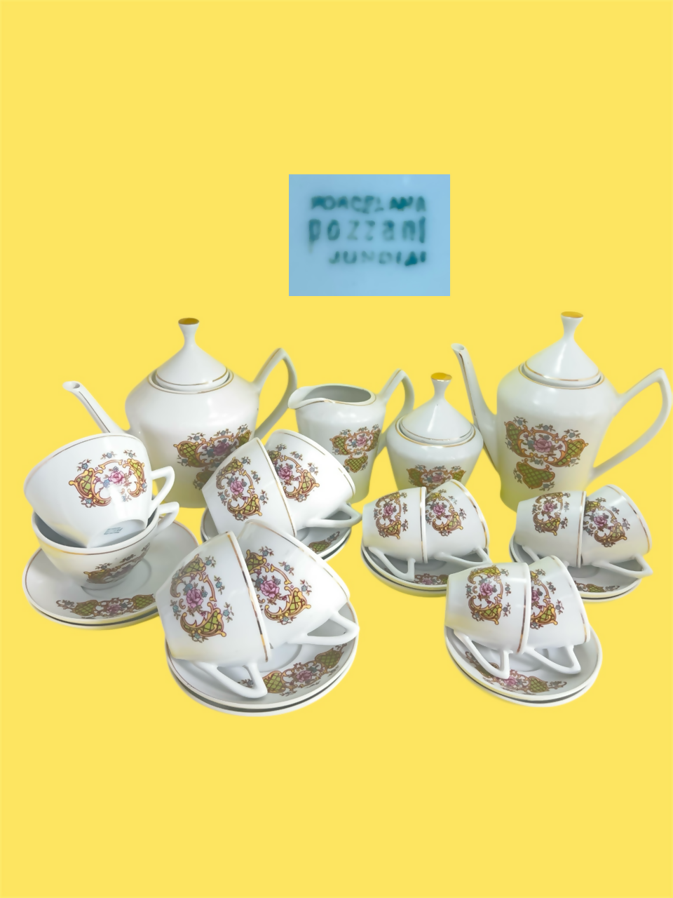 Jogo chá e café Porcelana Pozzani