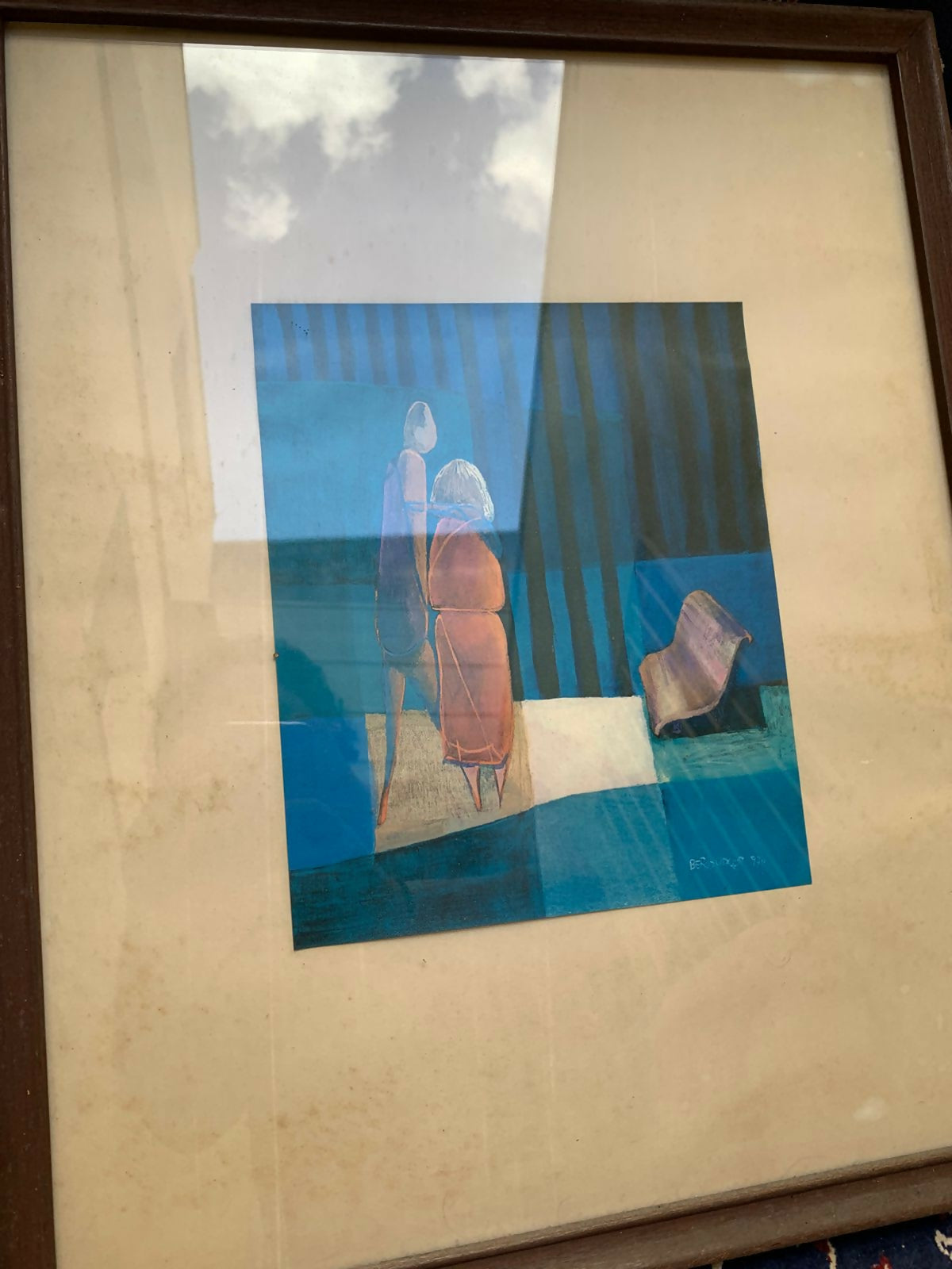 Quadro com Gravura — Berco Udler | Figuras em Azul