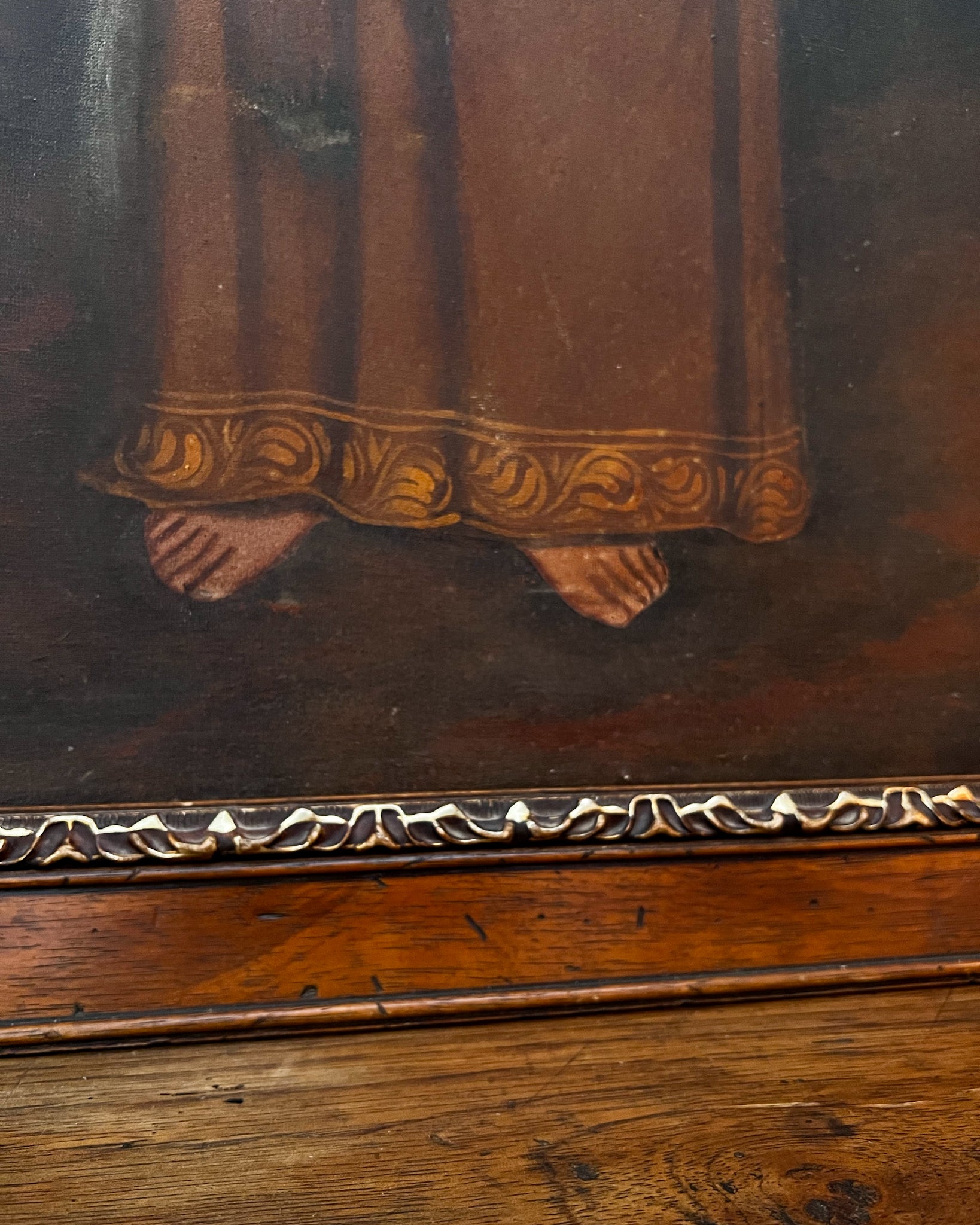 Quadro Pintura Antiga – São Francisco de Assis (Óleo sobre Tecido)