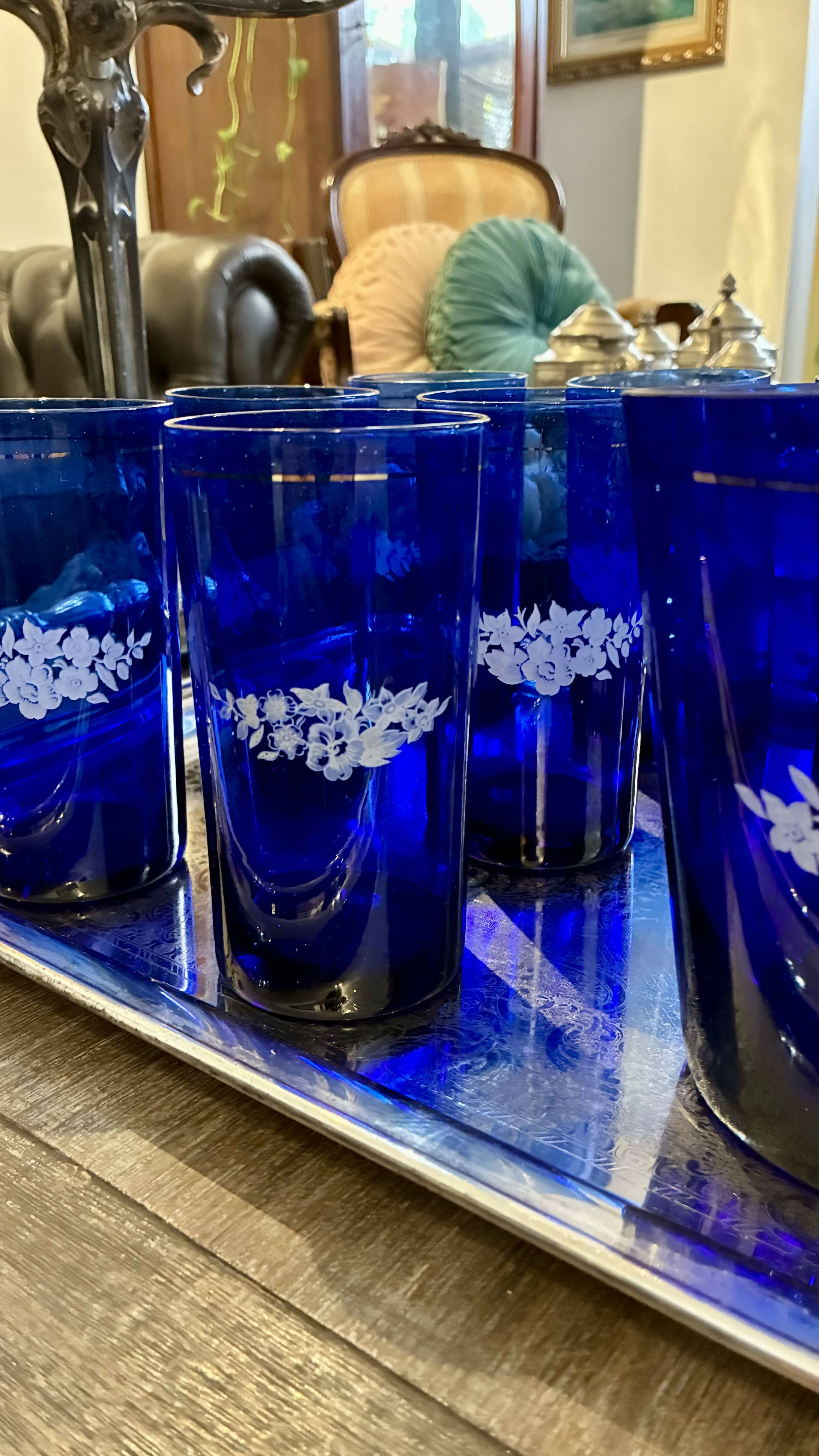 Jogo de Bar Cristal Azul