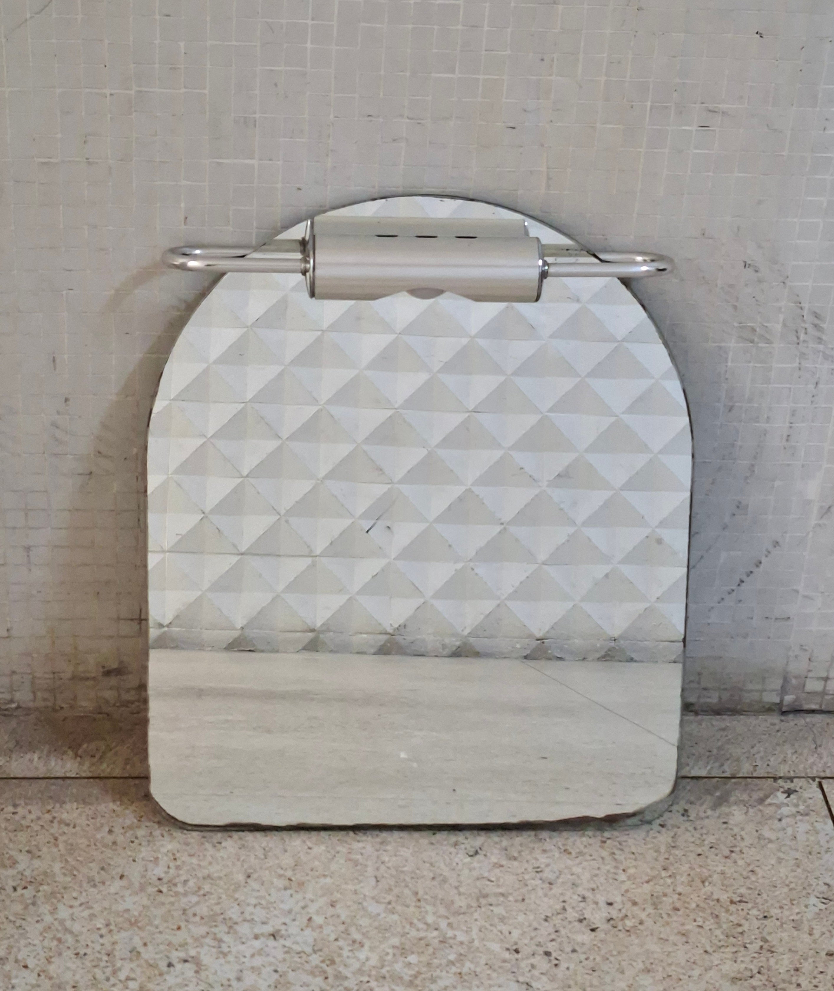 Espelho de Banheiro Vintage em forma de arco com Luminária embutida 