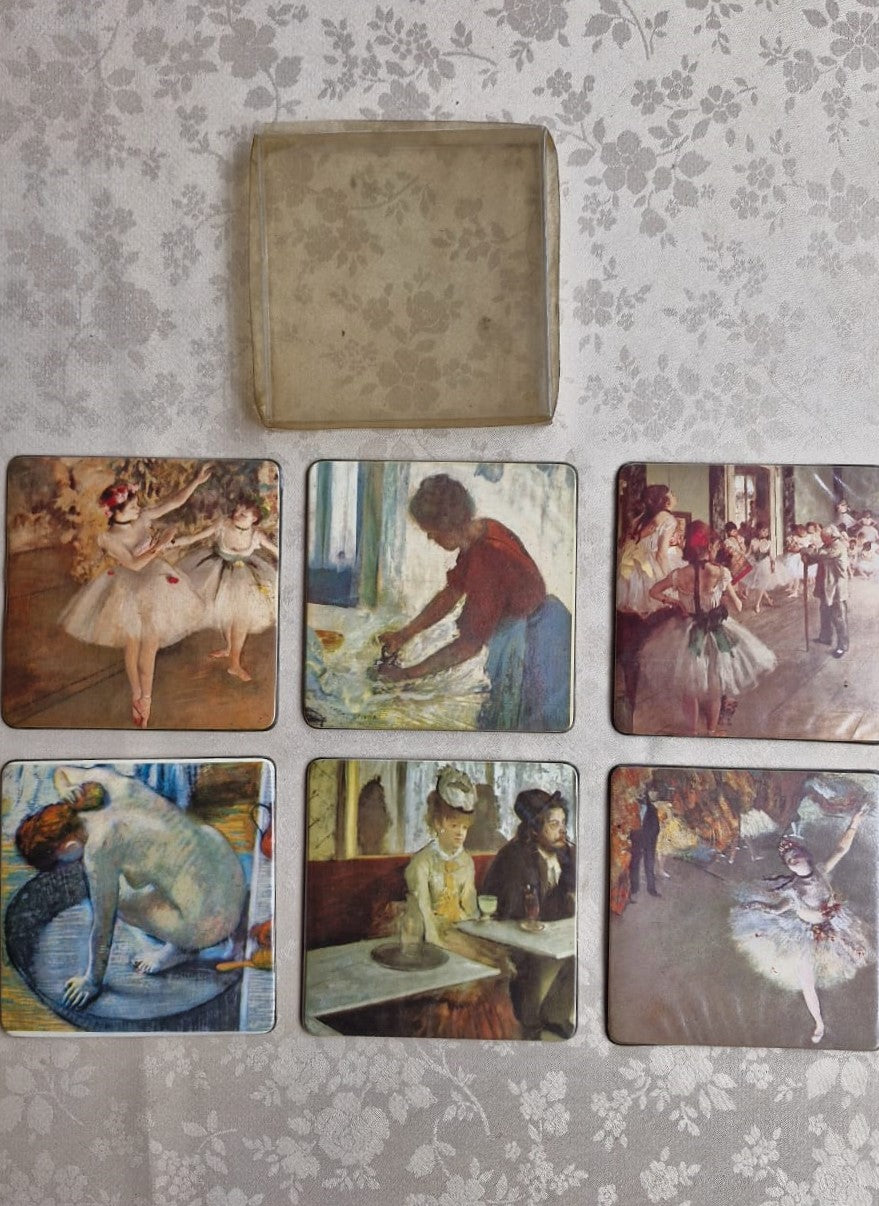 Belo conjunto de porta-copos - Pinturas francesas de Edgar Degas