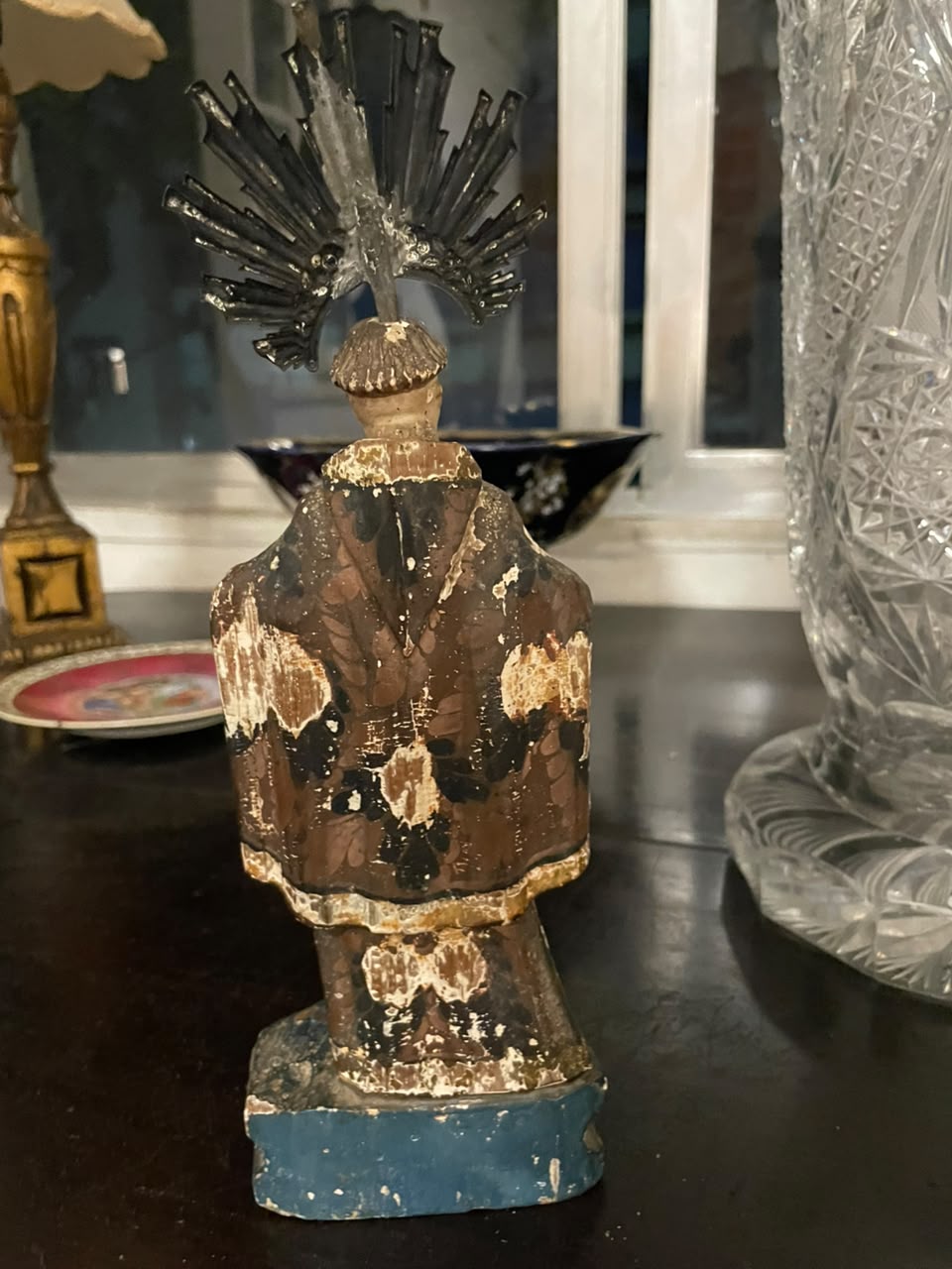 Santo Antônio em madeira e prata de lei