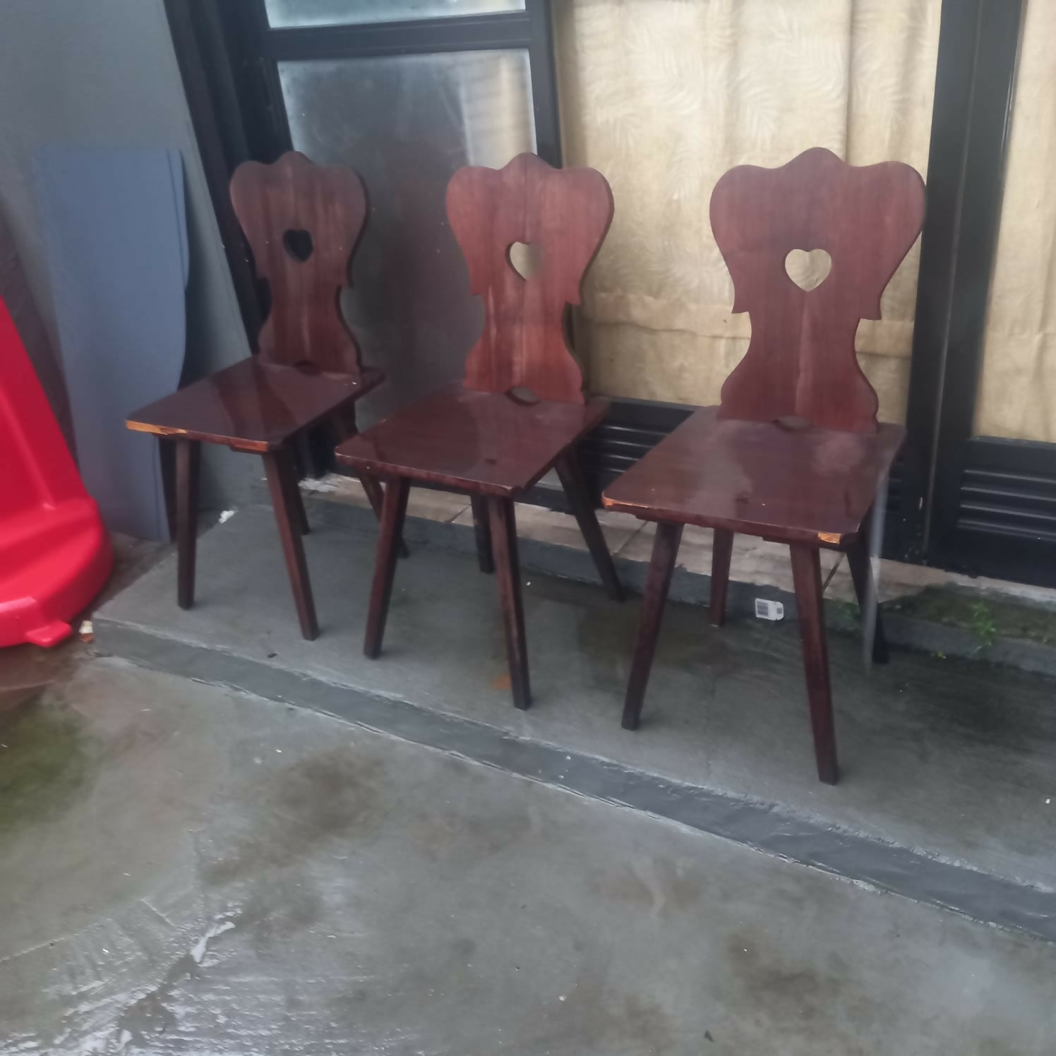 Trio de Cadeiras coração