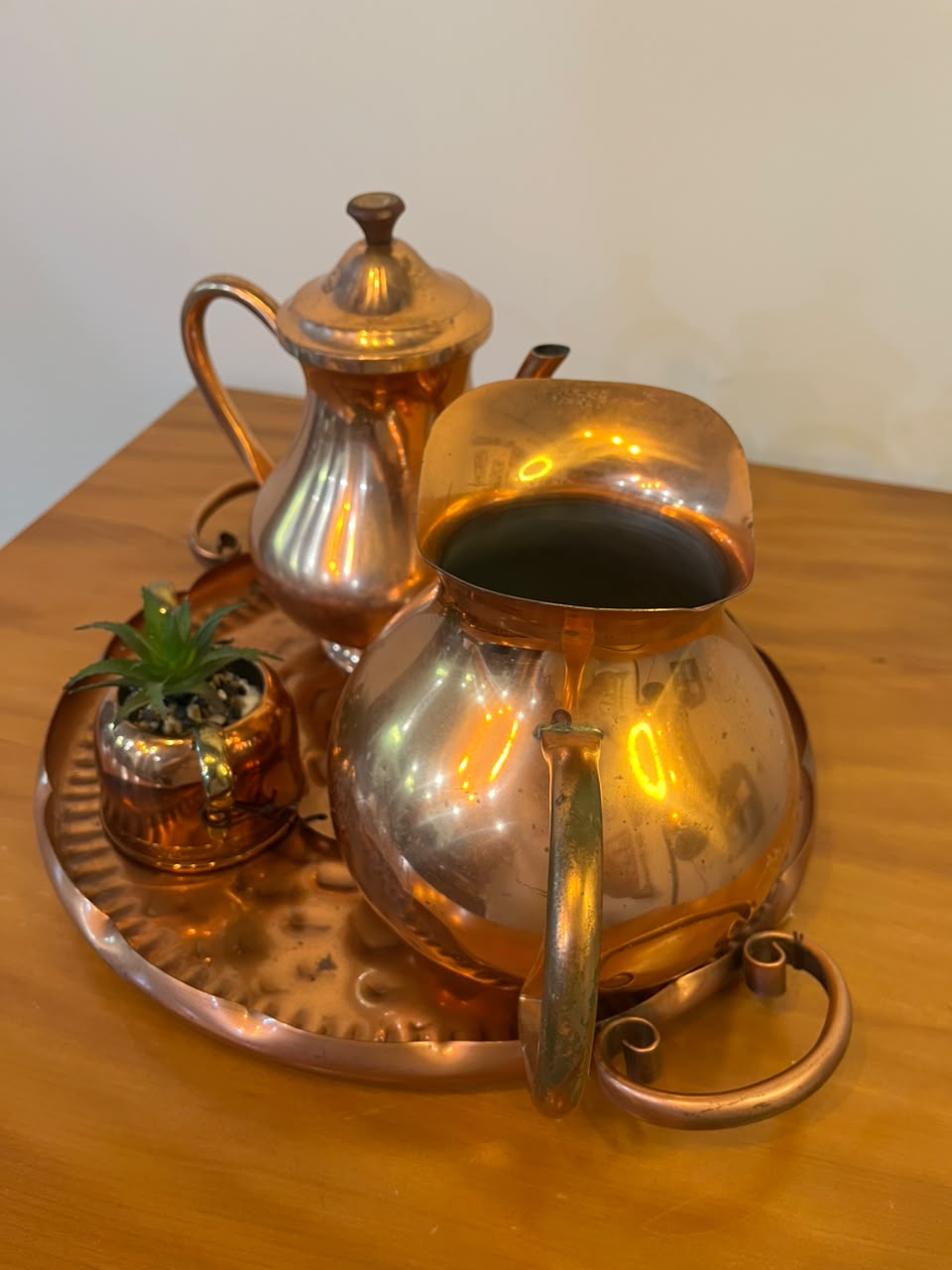 Conjunto para café/chá em cobre – 4 peças