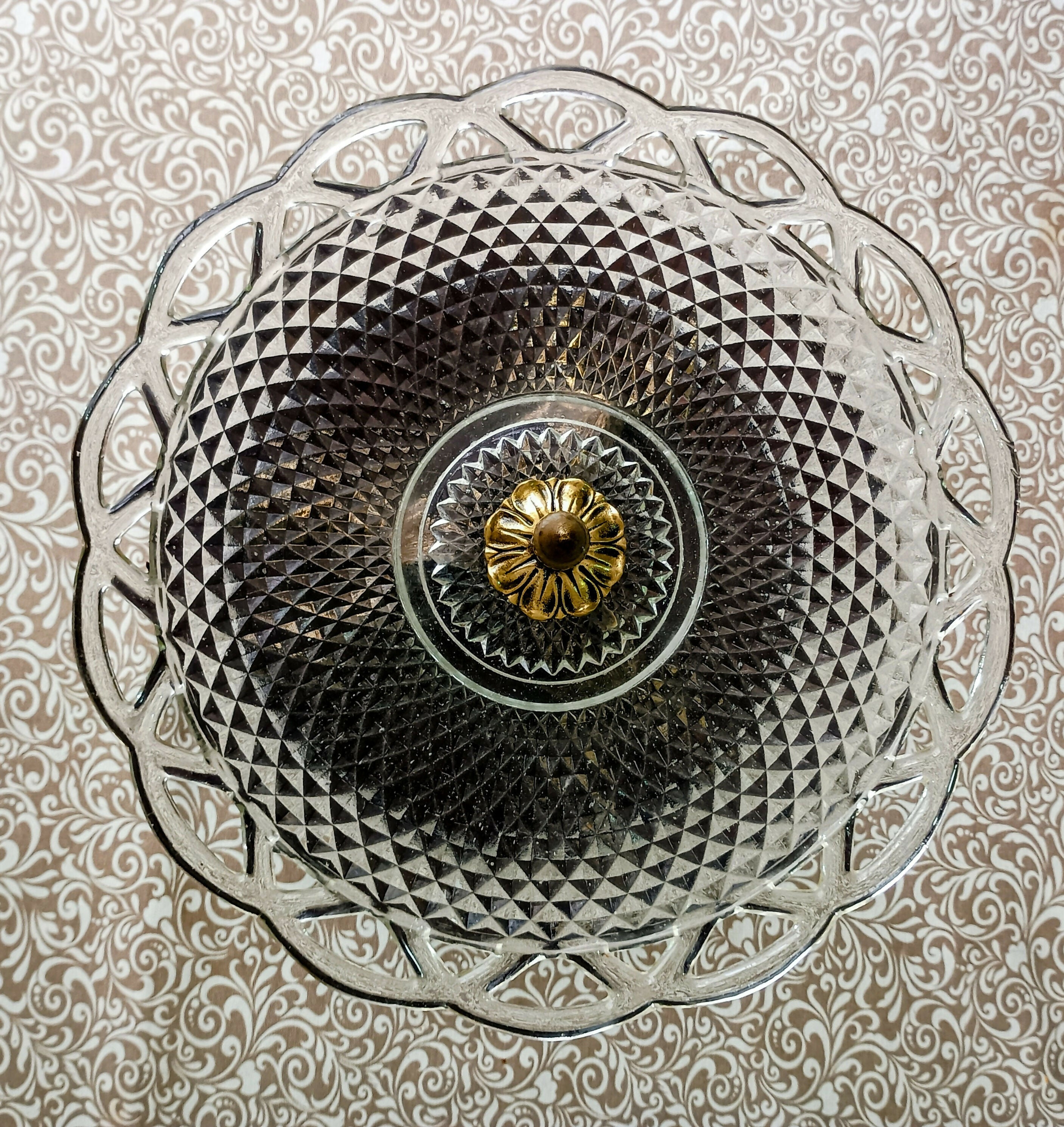 Centro de mesa em Jacarandá década de 50/60