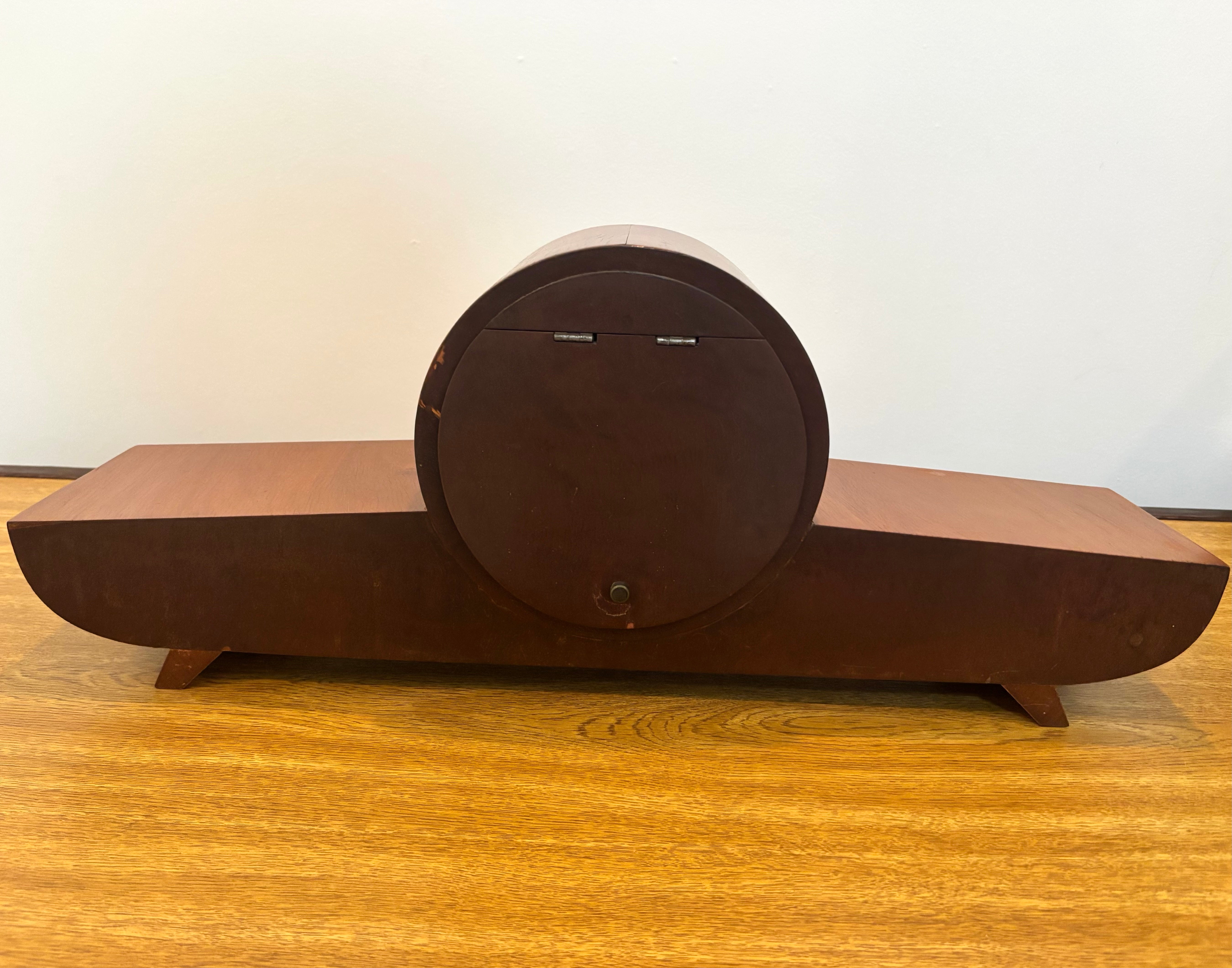 Relógio De Mesa Carrilhão Antigo Alemão HAC Art Déco Anos 30 com chaves