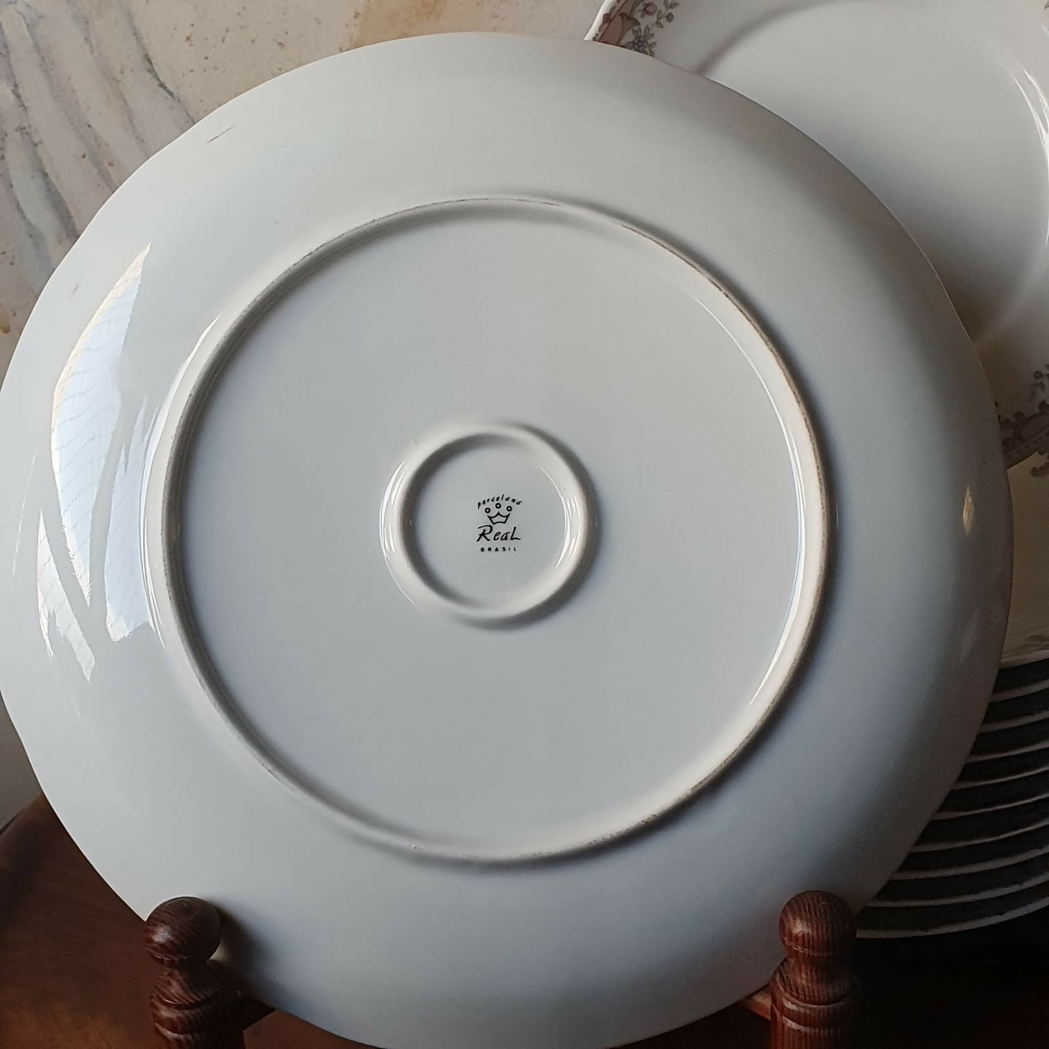 Jogo de bolo vintage em porcelana Real, 12 peças. Lindo!