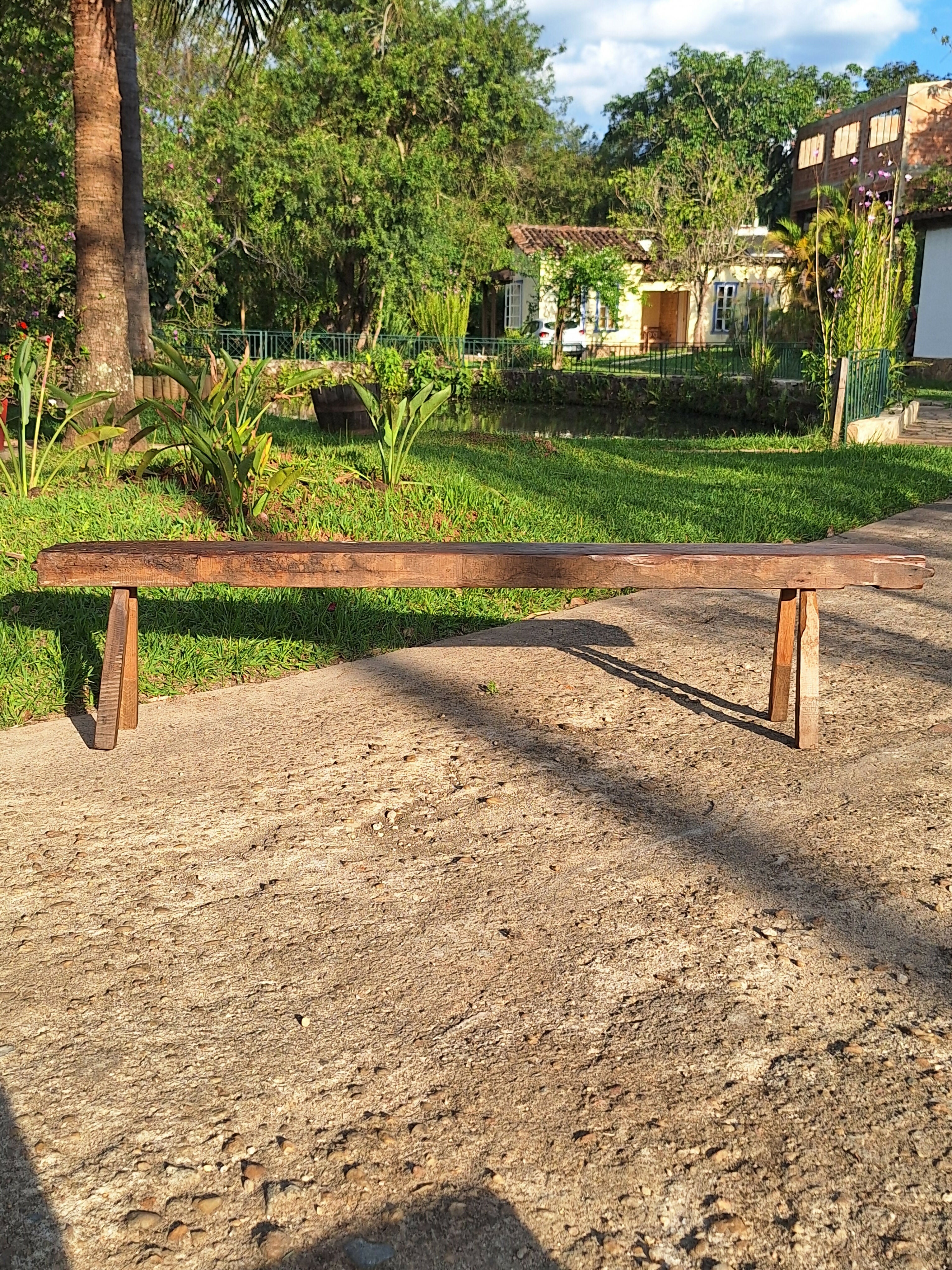 Banco de Dormente Rústico Madeira Maciça