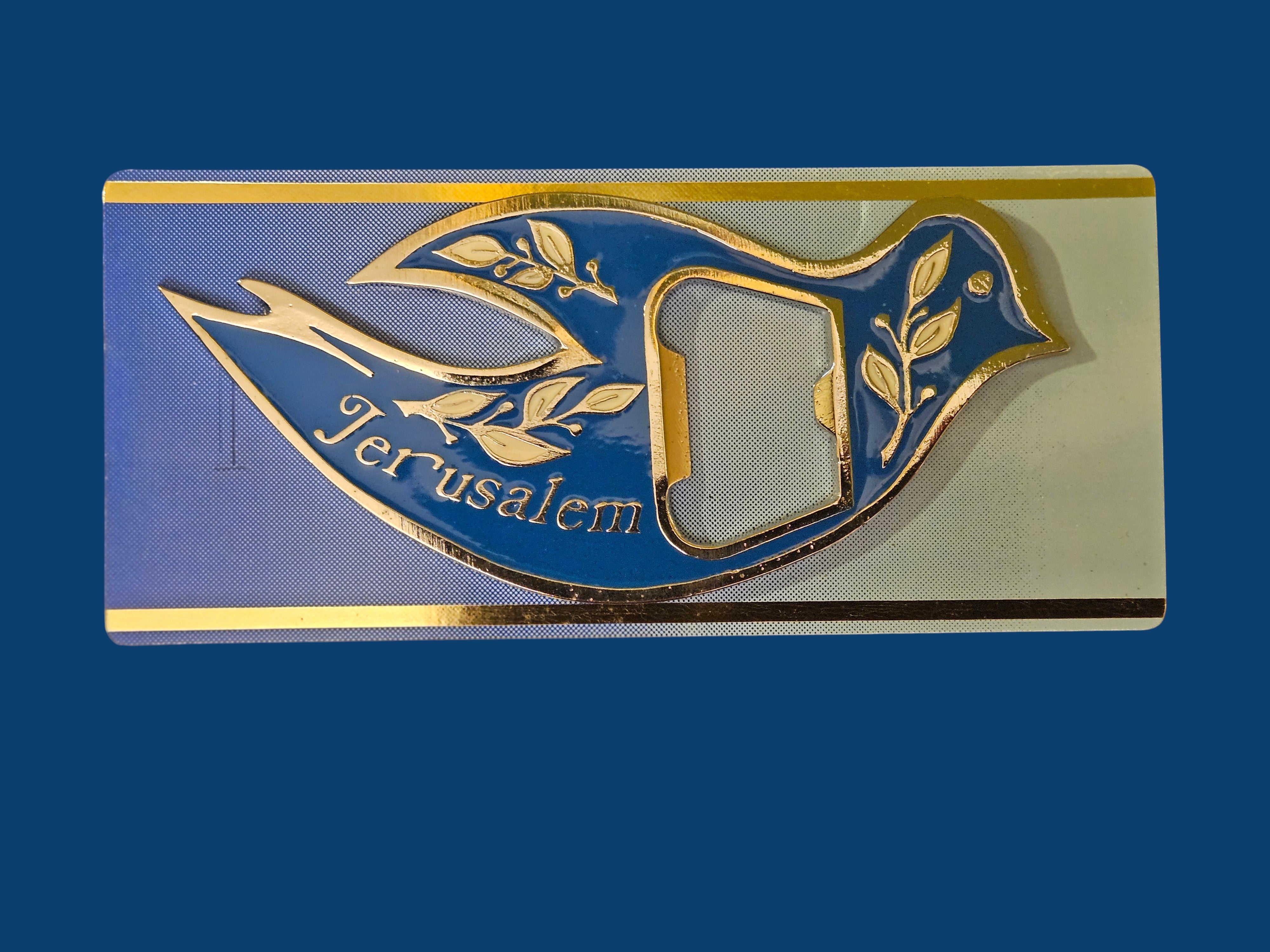 Abridor de Garrafas Vintage Jerusalém - Leibovitch Halamit (Novo) Pomba da Paz