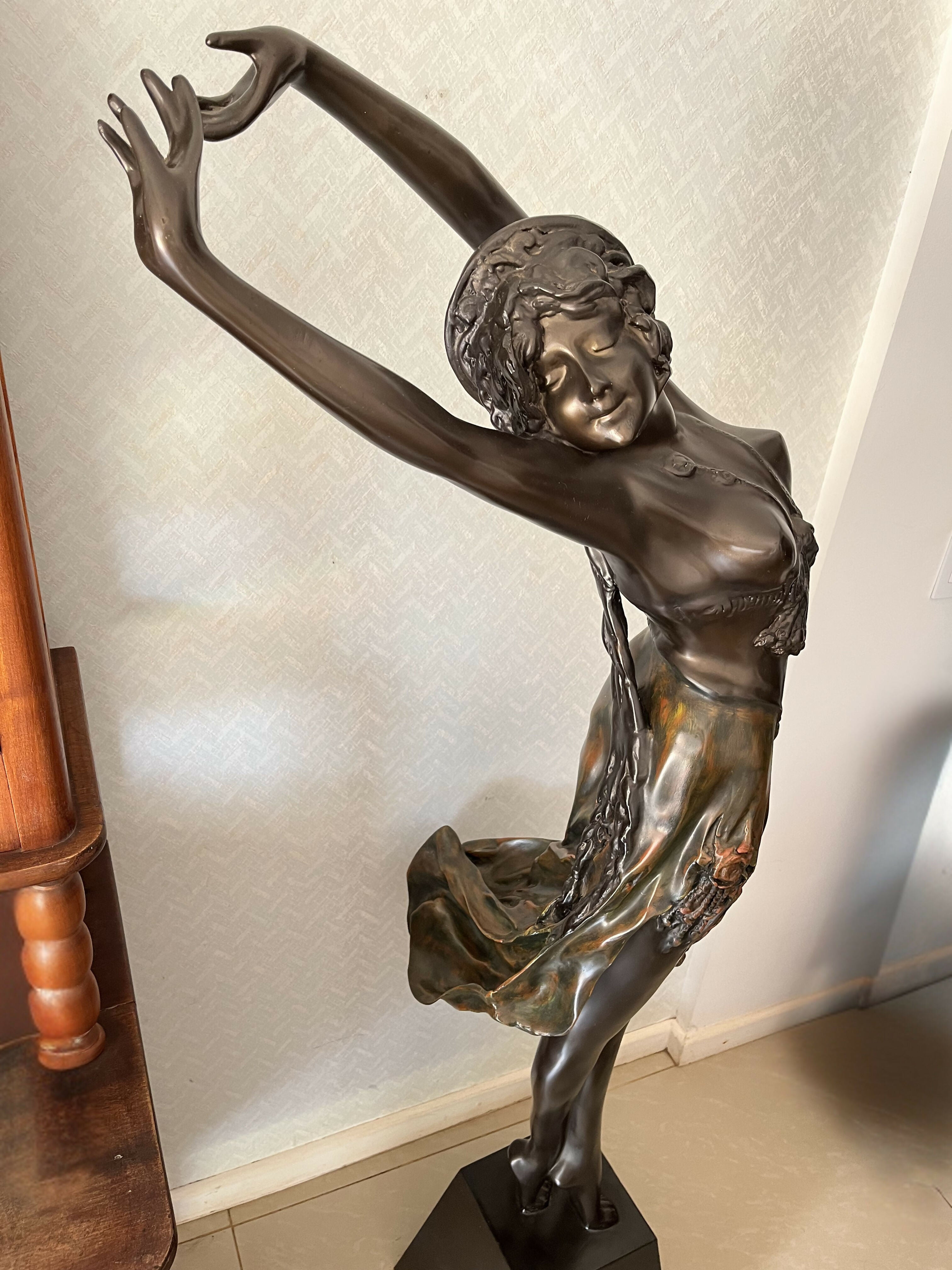 Par de esculturas em bronze Bailarinas Pliê - Art Déco – Tamanho Natural