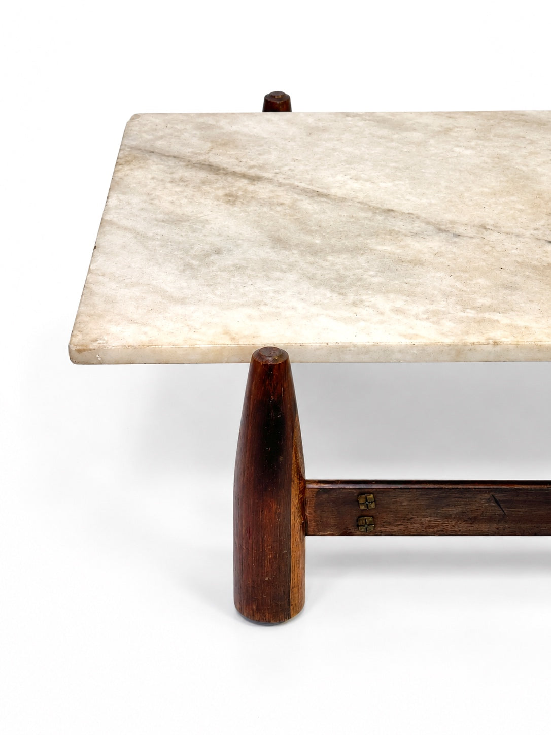 Mesa de centro retangular em madeira, mármore e Latão | Móveis Cimo, 1960 |
