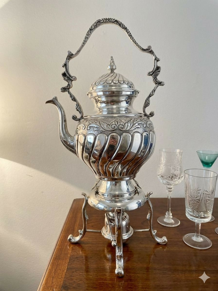 Grande samovar em 3 peças espessurado a prata