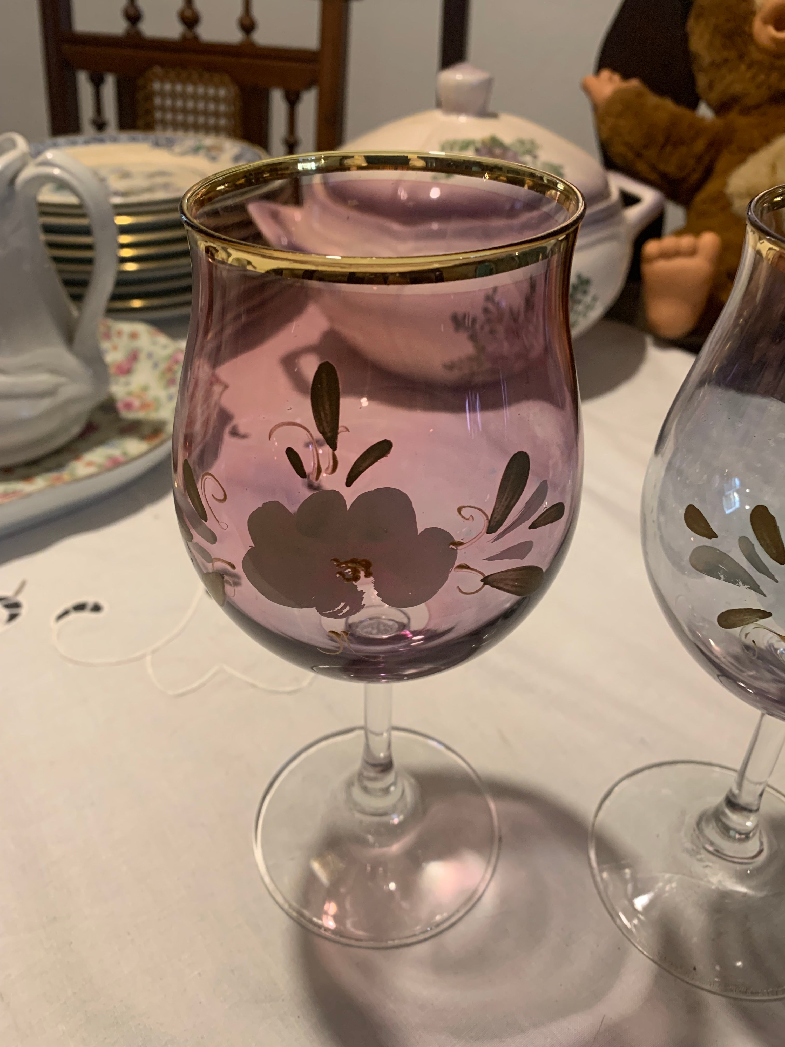 Maravilhosas Taças antigas em demi cristal coloridas